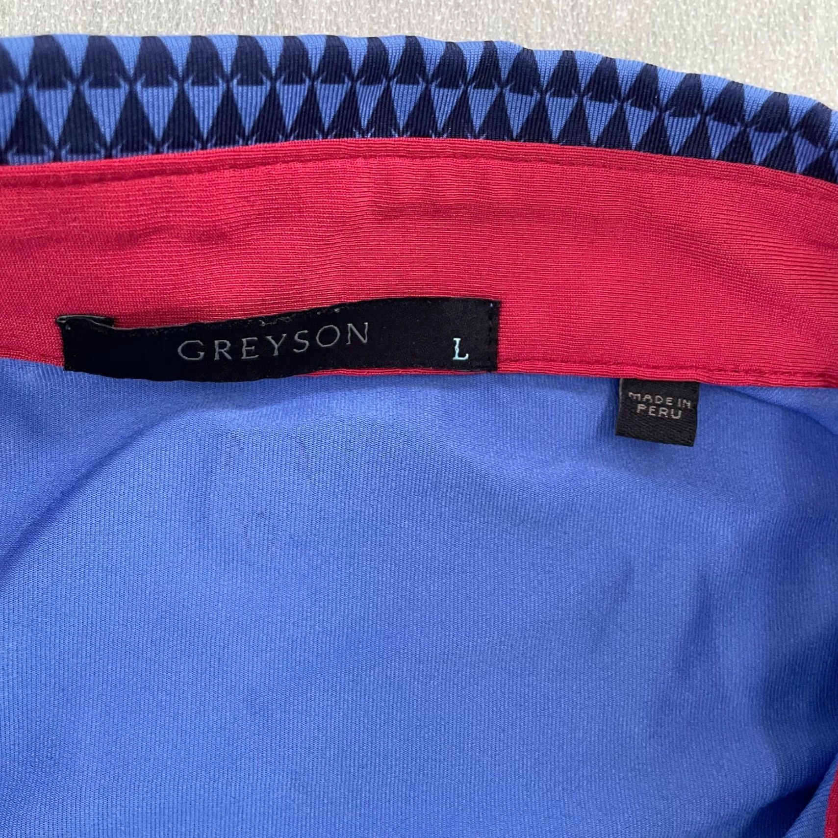 Vintage Greyson Polo Shirt Adult Large Blue Print Golf Wolf Logo Mens L Size US L / EU 52-54 / 3 - 6 Thumbnail