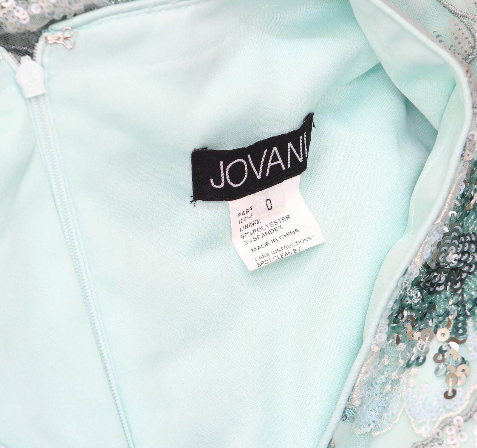 Other Nwt Jovani V 3/4 Open Sleeve Formal Dress Gown Mint Green 0 Size XS / US 0-2 / IT 36-38 - 4 Thumbnail