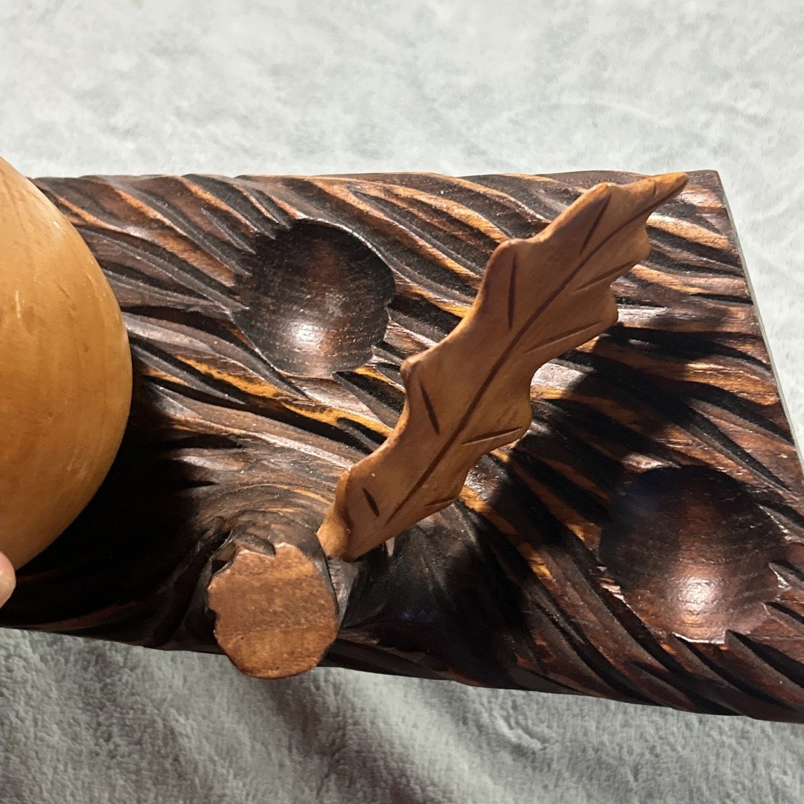 Vintage Antique 1890s Wooden Acorn Smoking Pipe Stand Ashtray Holder Size ONE SIZE - 9 Thumbnail
