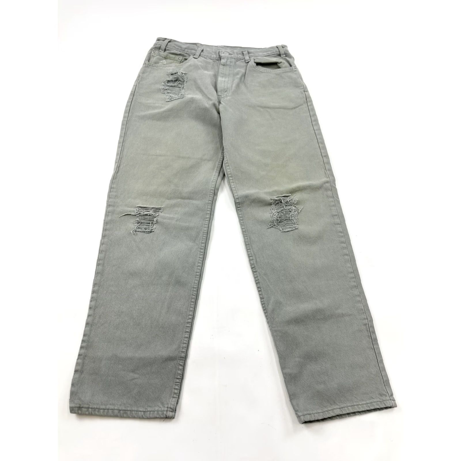 Levi's VINTAGE Levi’s 550 Jeans Men’s 34x32 Green Distressed Paper Tag 100% Cotton Relaxed Tapered 550 Relaxed Men 34-32 Jeans Size US 34 / EU 50 - 2 Thumbnail