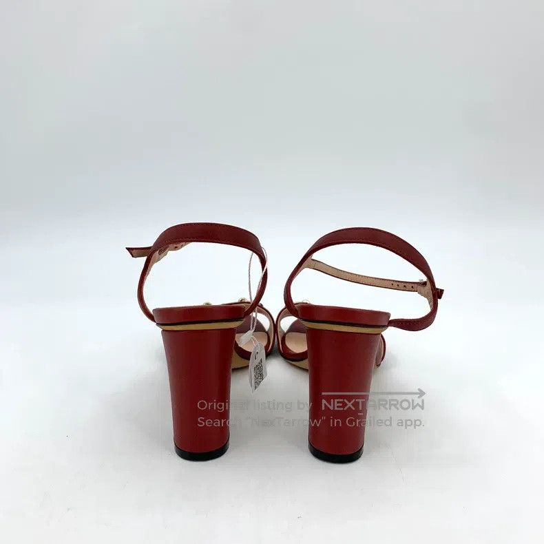 Gucci Gucci Dark red horse buckle one-string thick high-heeled s Size US 4.5 / IT 34.5 - 4 Thumbnail