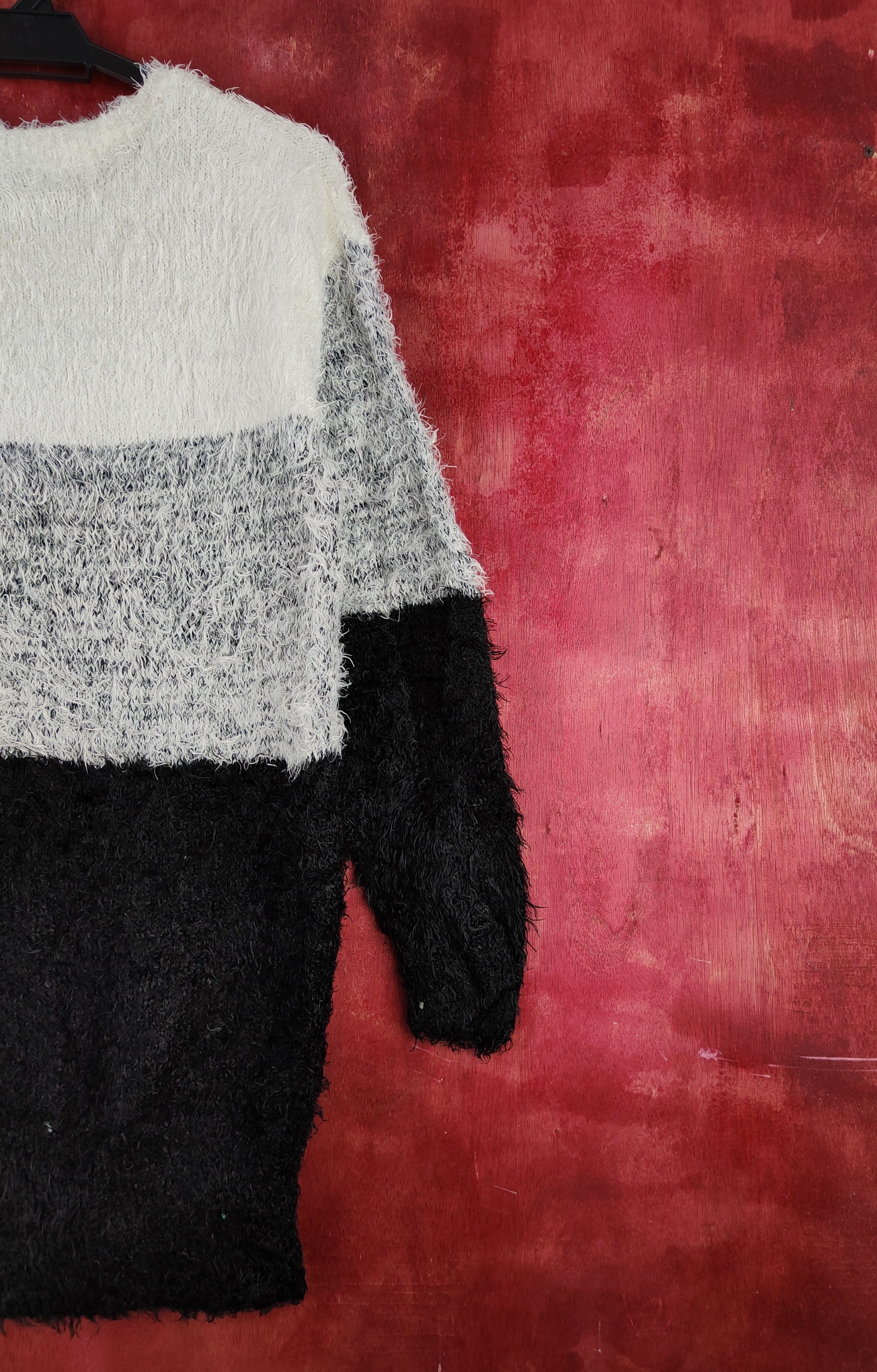 Homespun Knitwear × Japanese Brand Sureve Black White Shag Shaggy Fur Mohair Knitwear #S2024 Size L / US 10 / IT 46 - 9 Thumbnail