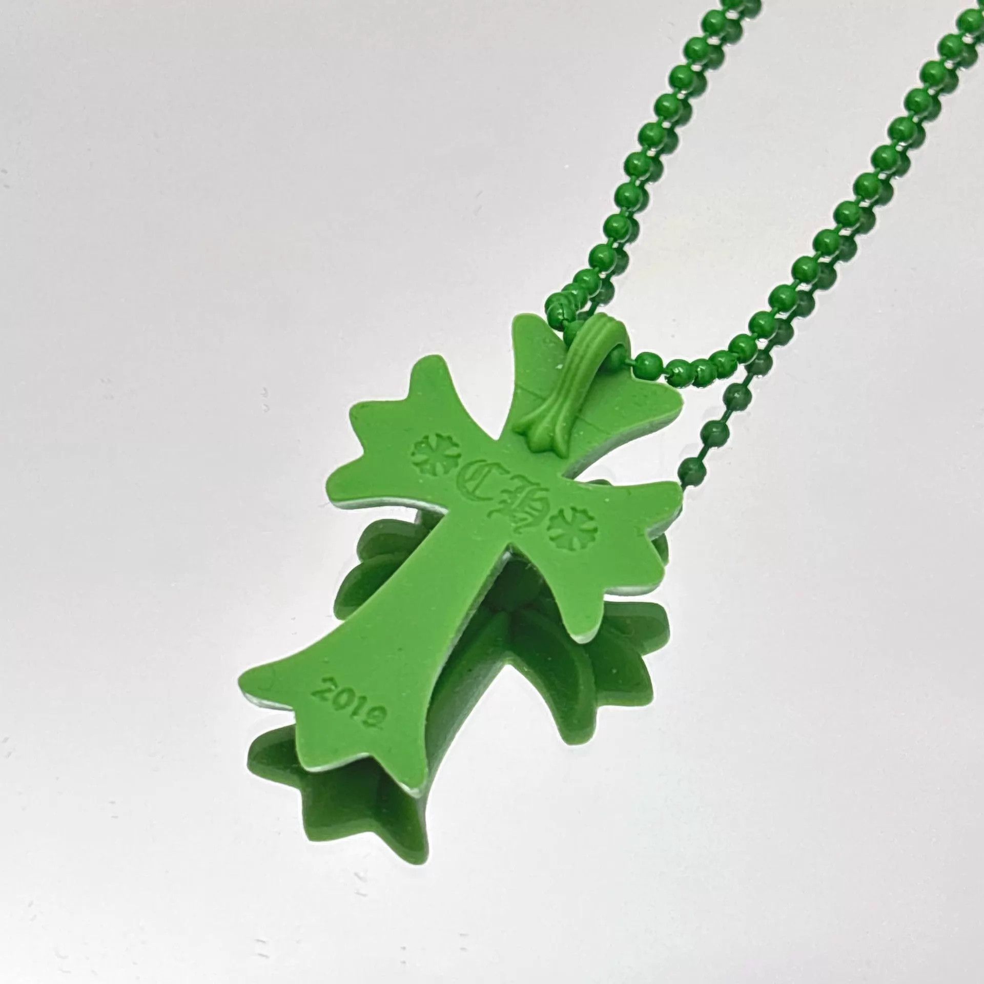 Chrome Hearts Chrome Hearts Green Resin Cross Necklace Size ONE SIZE - 2 Thumbnail
