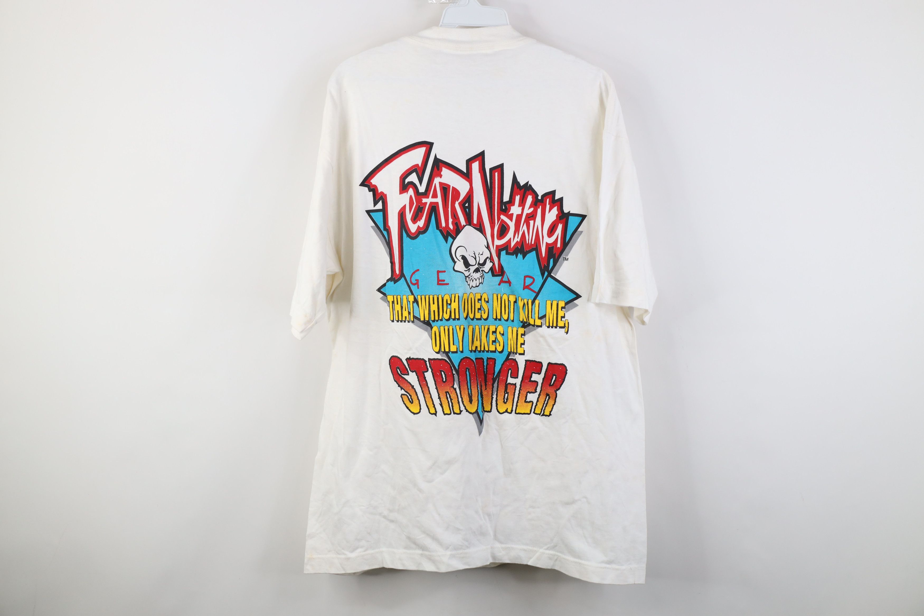 Vintage Vintage 90s Streetwear Nothing Skull T-Shirt White Cotton Size US XL / EU 56 / 4 - 11 Thumbnail