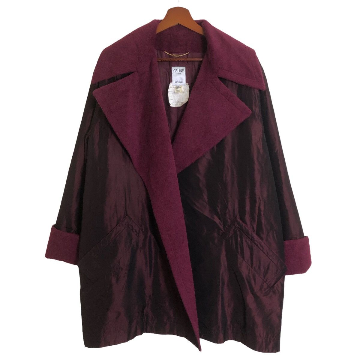 Celine Tournon Viscose Silk Double Brested Winter Coat