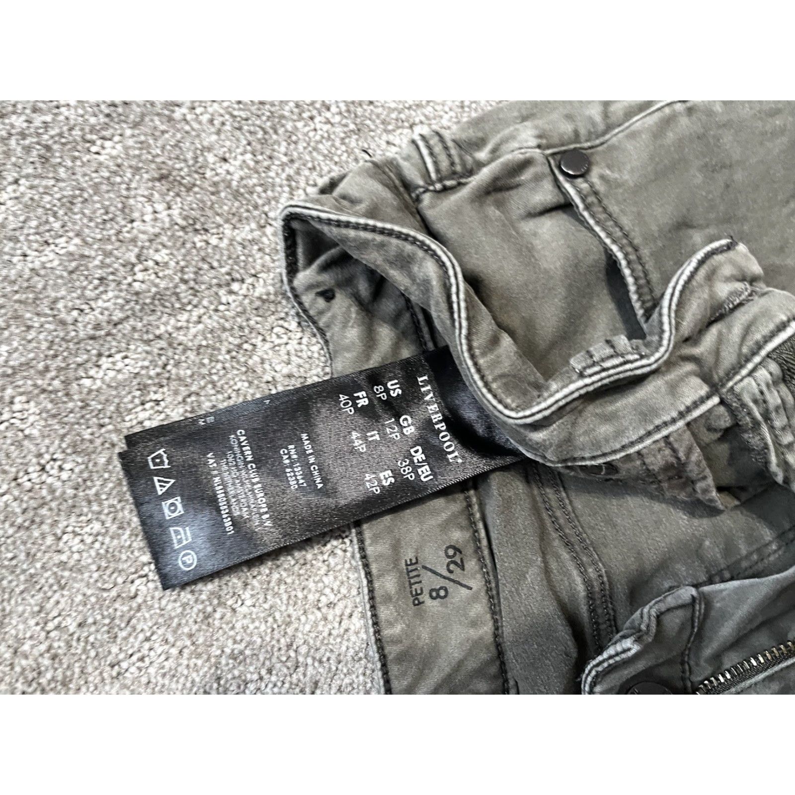 Denime VINTAGE Liverpool Jeans Womens Petite 8 Skinny Low Rise Denim Pants Gray | 26.5 Inch Inseam Size 30" / US 8 / IT 44 - 6 Thumbnail