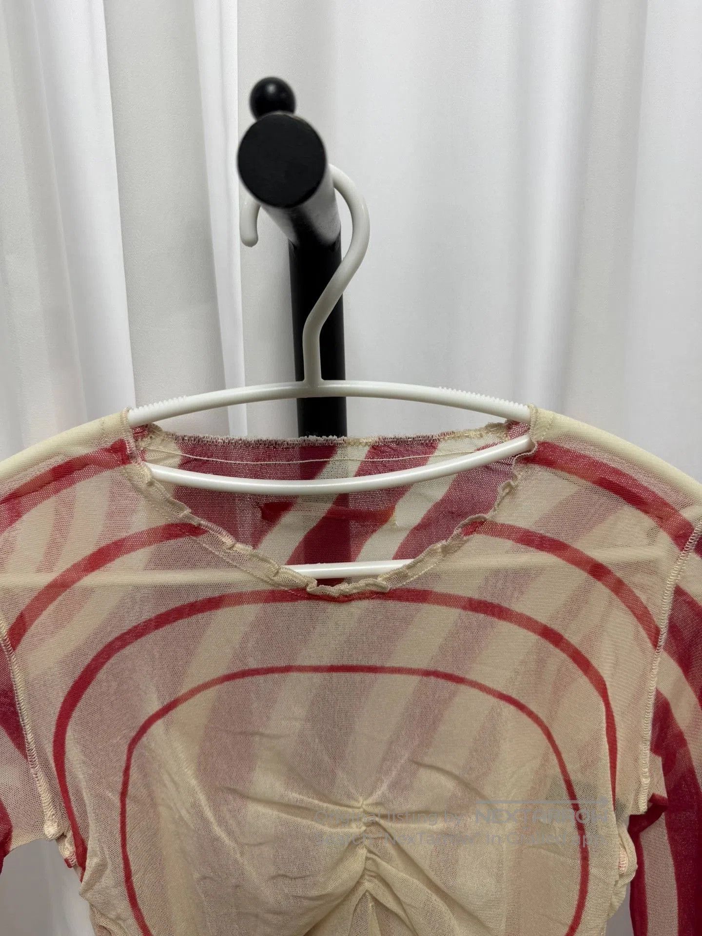 Jean Paul Gaultier Jean Paul Gaultier Mesh Spiral Stripe Top. Size M / US 6-8 / IT 42-44 - 4 Thumbnail