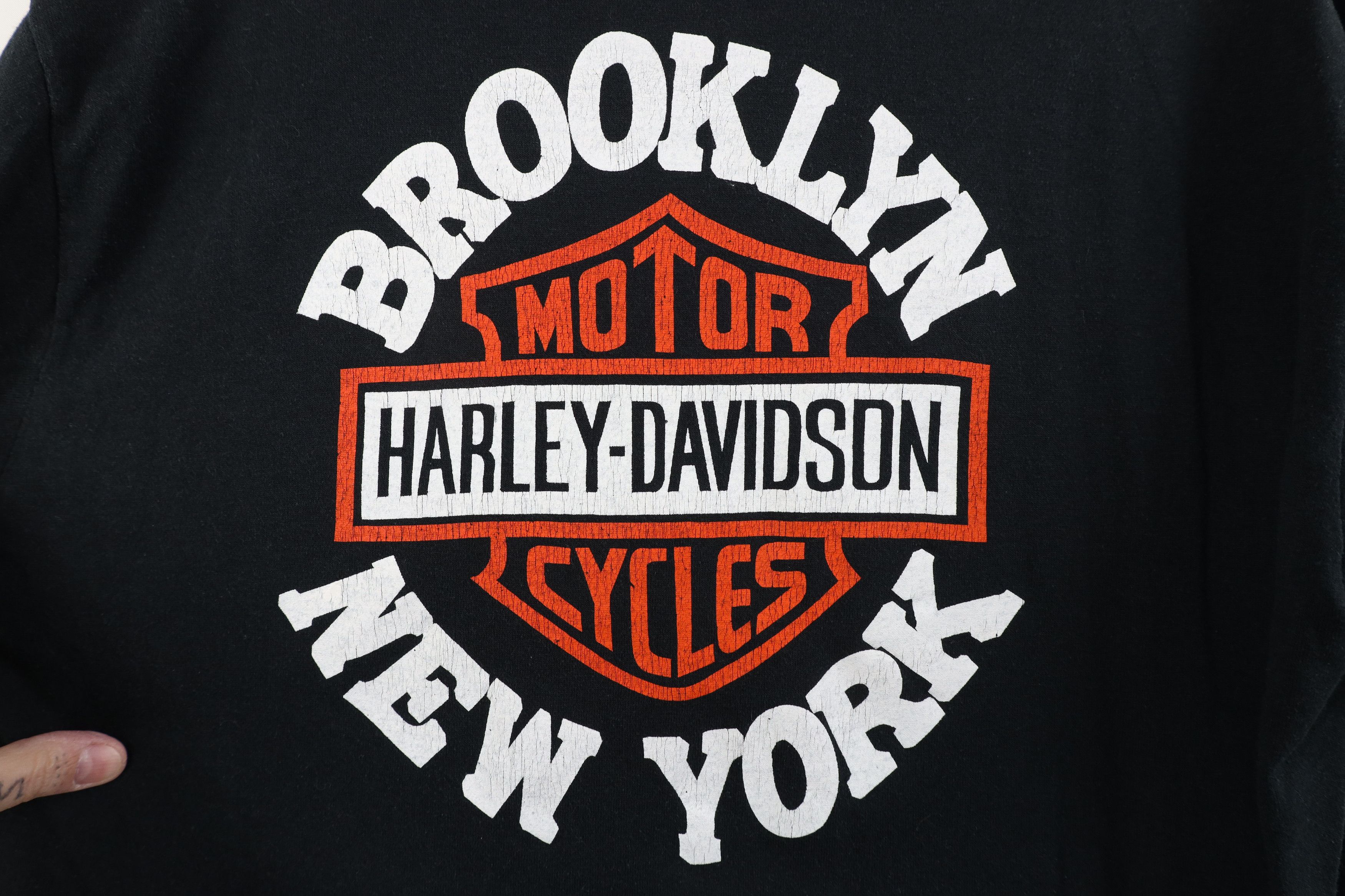 Harley Davidson Vintage 80s Harley Davidson Brooklyn New York T-Shirt USA Size US L / EU 52-54 / 3 - 11 Thumbnail