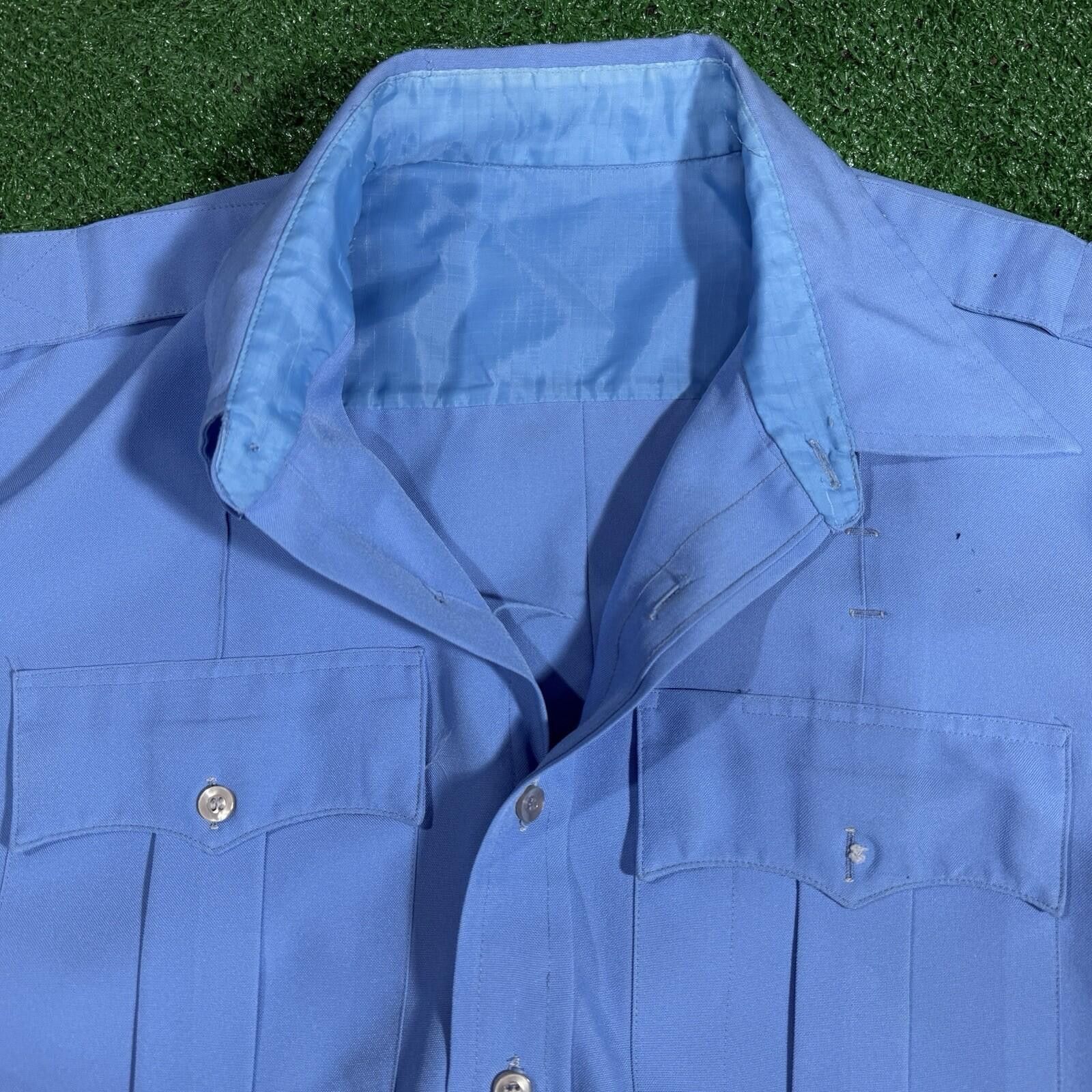 Other Vintage 70s 80s Blue Uniform Work Shirt XL Workwear Size ONE SIZE - 3 Thumbnail