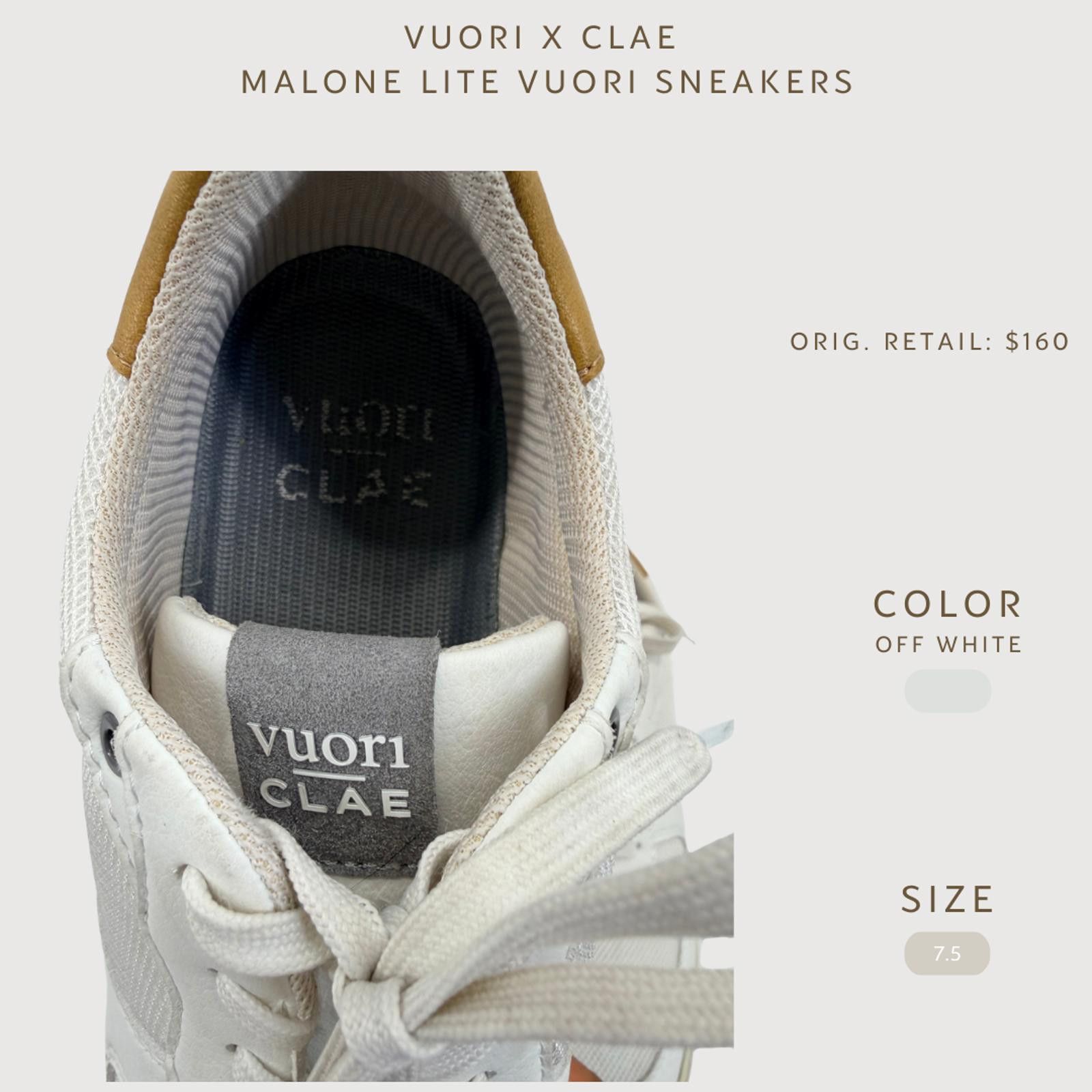 Other Vuori x CLAE Malone Lite Off White Sneakers 7.5 Size US 7.5 / EU 40-41 - 2 Thumbnail