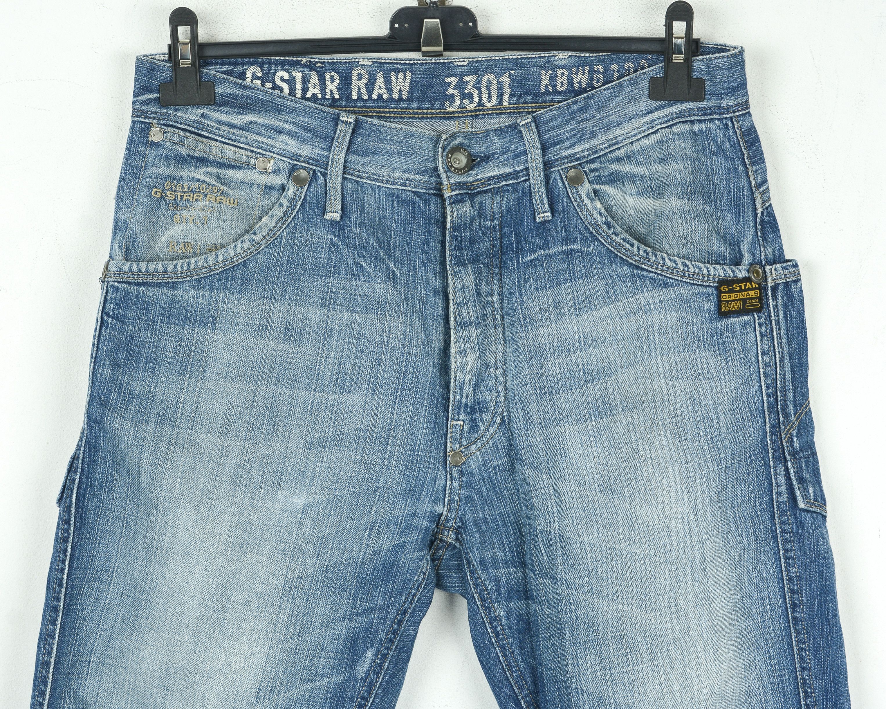 G-Star 3301 W31 L32 Jack Jeans Pant Trousers Button Blue Straight Size US 31 - 2 Thumbnail