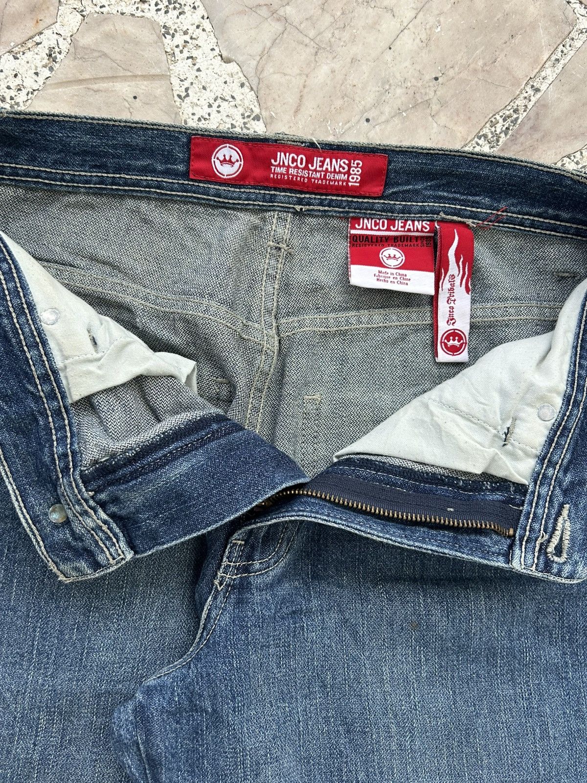 JNCO Jnco Tribal Vintage Spider Wide Leg Denim Blue Size US 30 / EU 46 - 12 Thumbnail