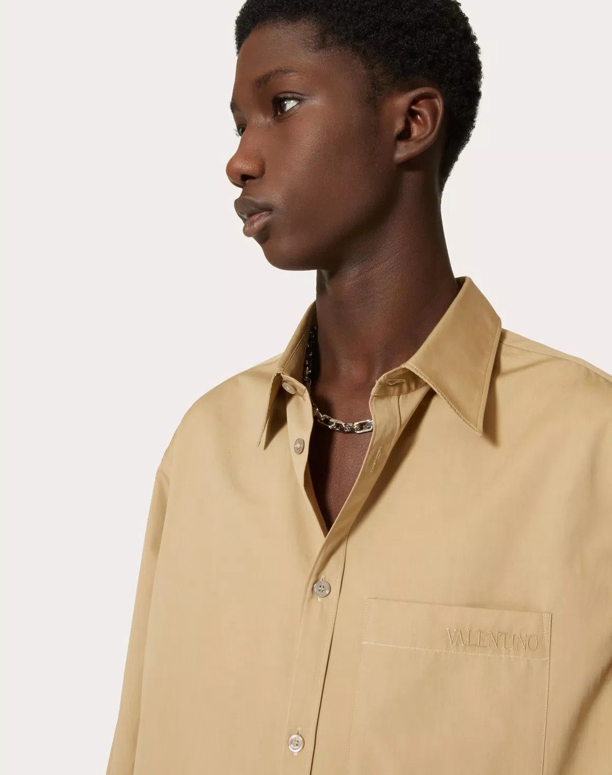 Valentino oc11z0725 Long Sleeve Cotton Shirt in Beige Size US XXL / EU 58 / 5 - 6 Thumbnail