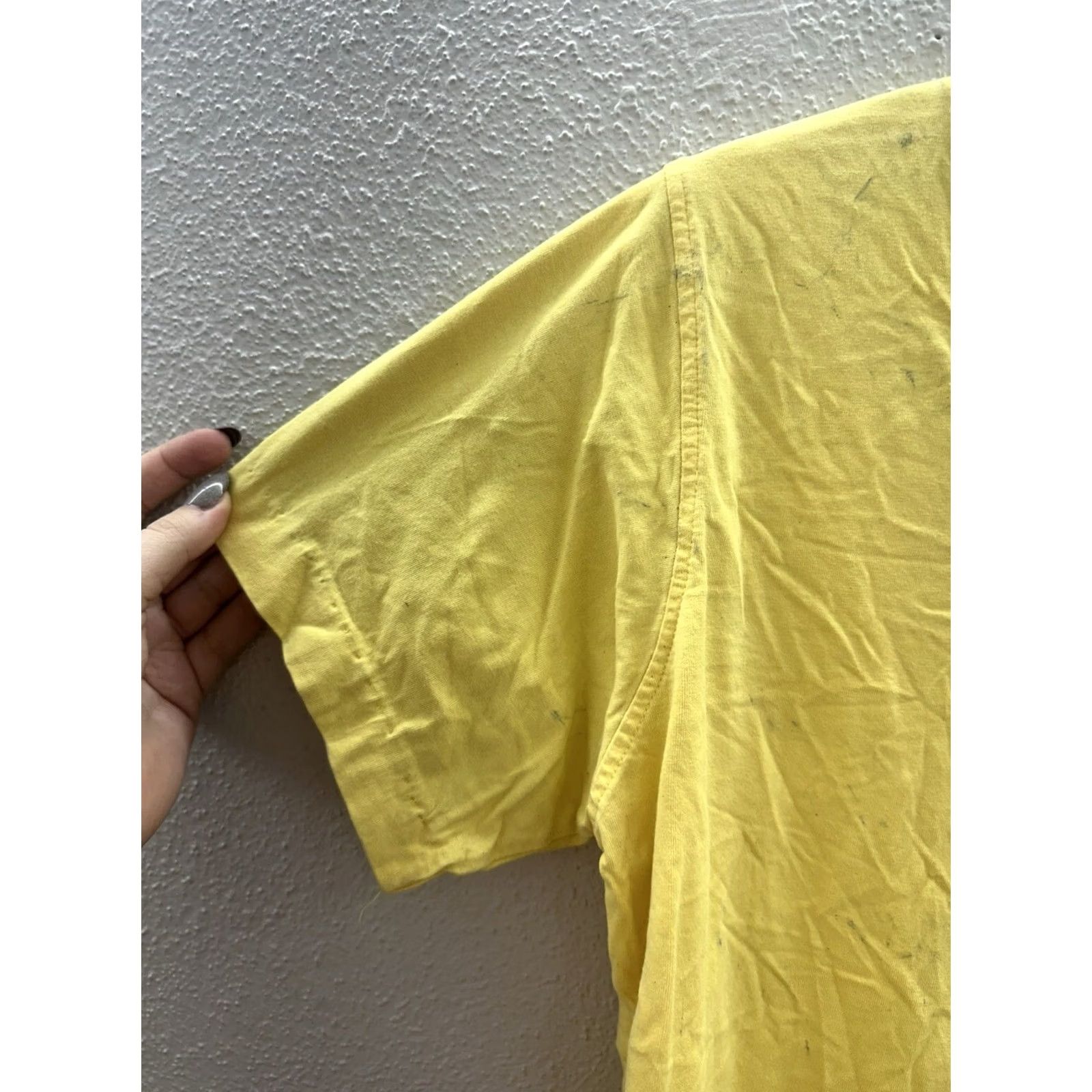 Logo 7 Curves Womens Shirt Large Yellow Short Sleeve V-Neck Embroidered Logo Size L / US 10 / IT 46 - 3 Thumbnail