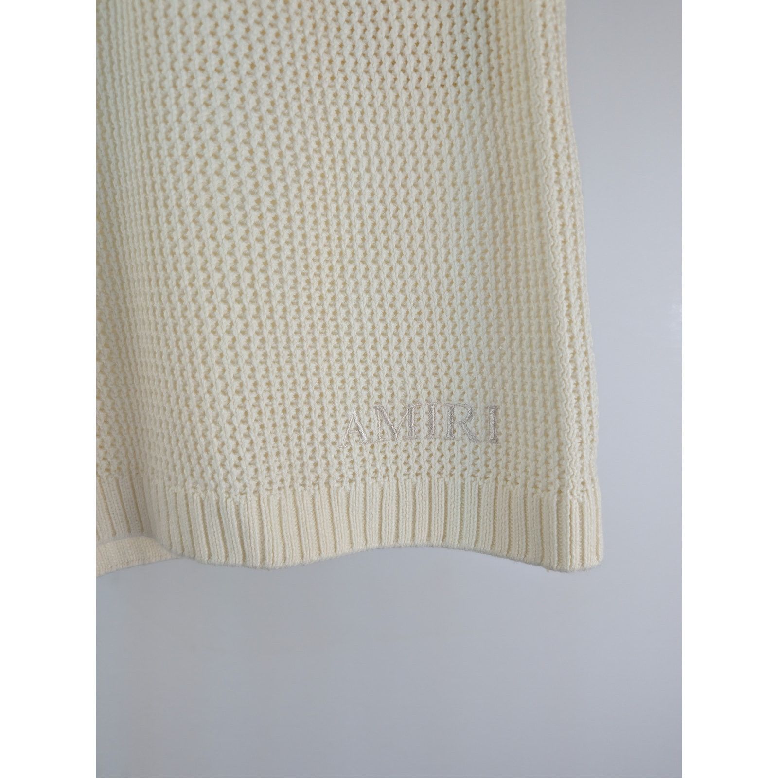 Amiri o1rshd1 Amiri Crochet Mesh Short Shorts in Ivory Size US 30 / EU 46 - 5 Thumbnail