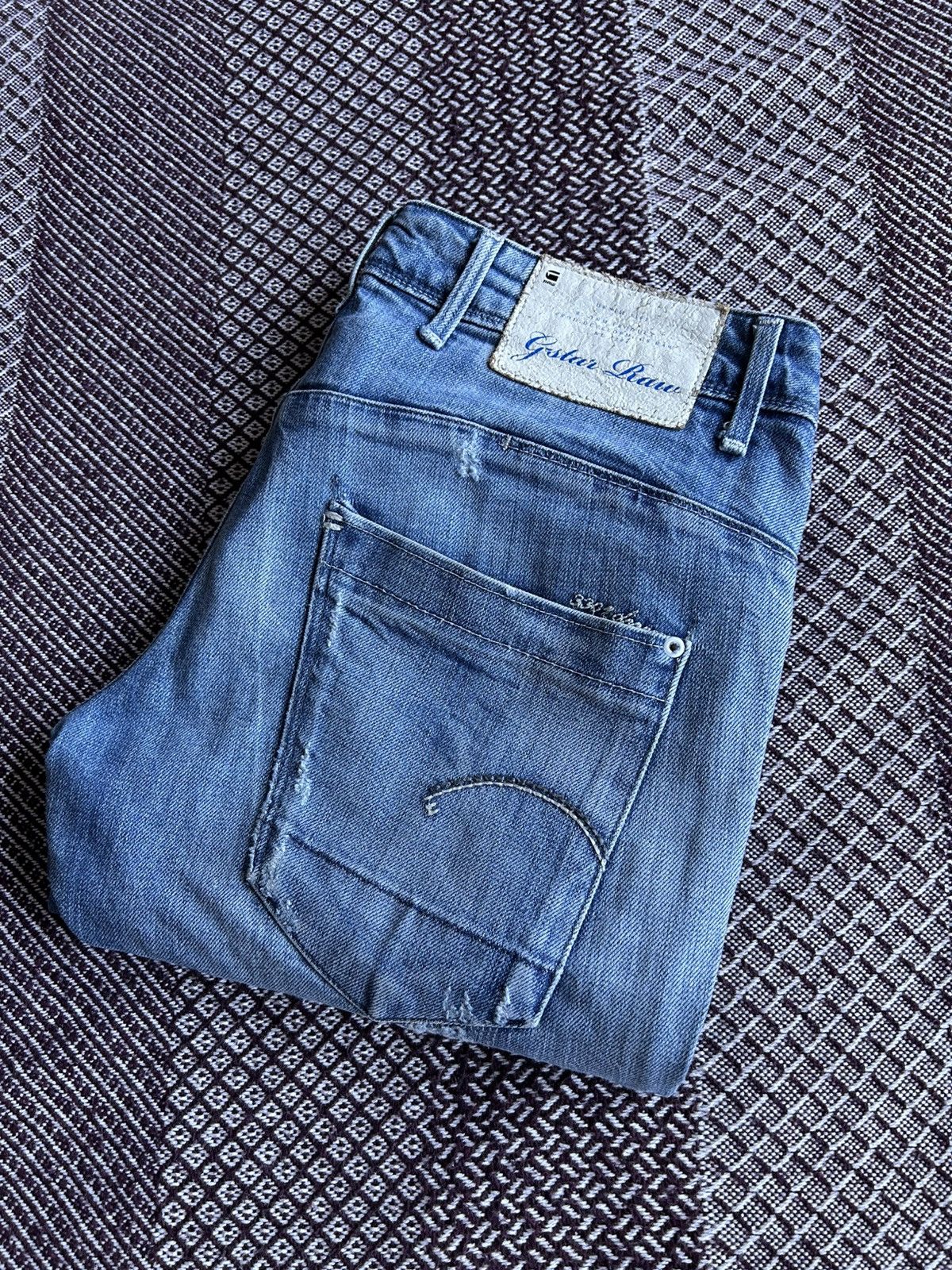 G-Star × Vintage Vintage G-star Raw Low Tapered Denim Distressed Jeans Sz 28 Size US 28 / EU 44 - 12 Thumbnail