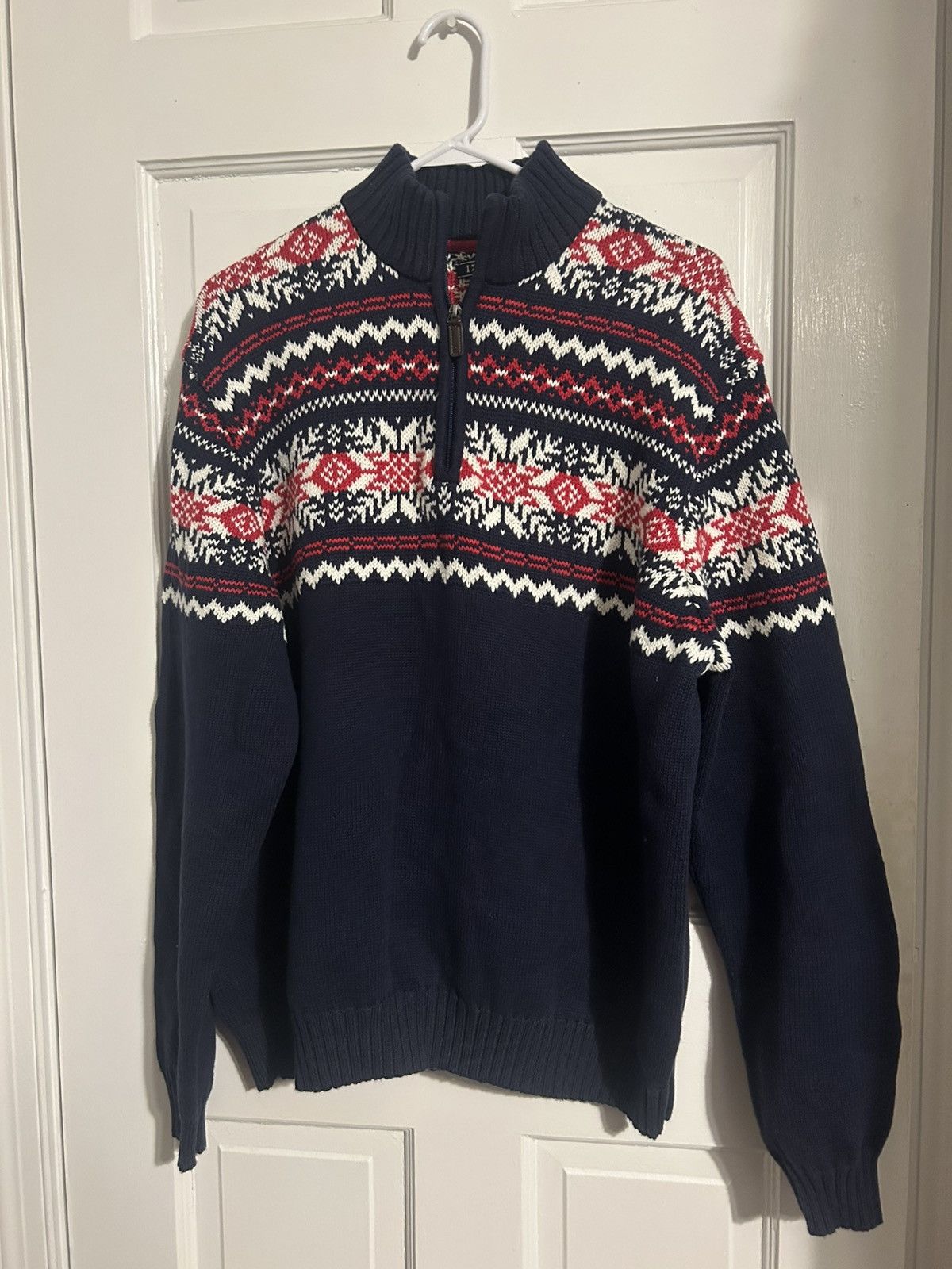 Izod Festive Quarter Zip Sweater Size US XL / EU 56 / 4 - 1 Thumbnail