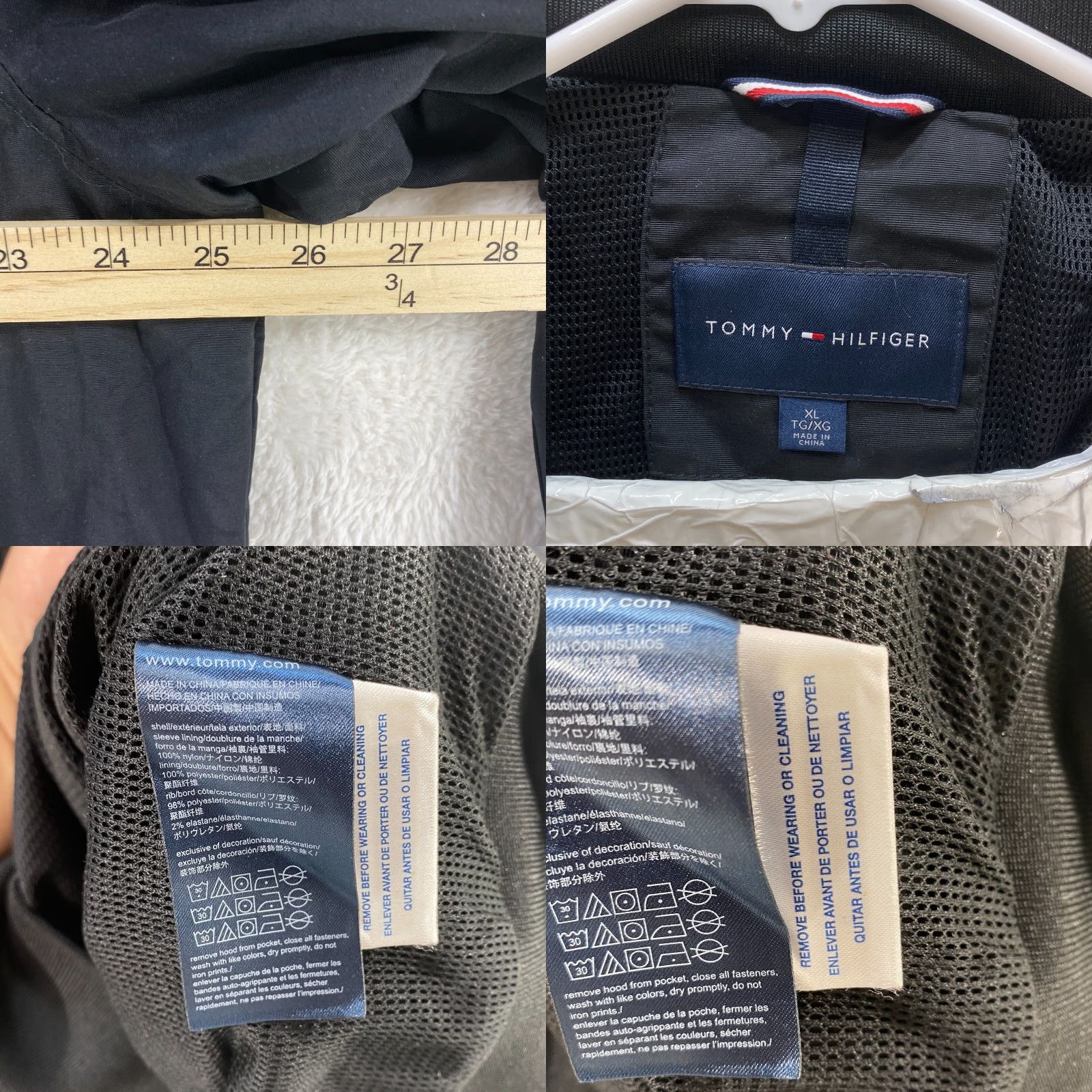 Tommy Hilfiger VINTAGE Tommy Hilfiger Hooded Black Nylon Jacket Full Zip Mens XL with Pockets Size US XL / EU 56 / 4 - 8 Thumbnail
