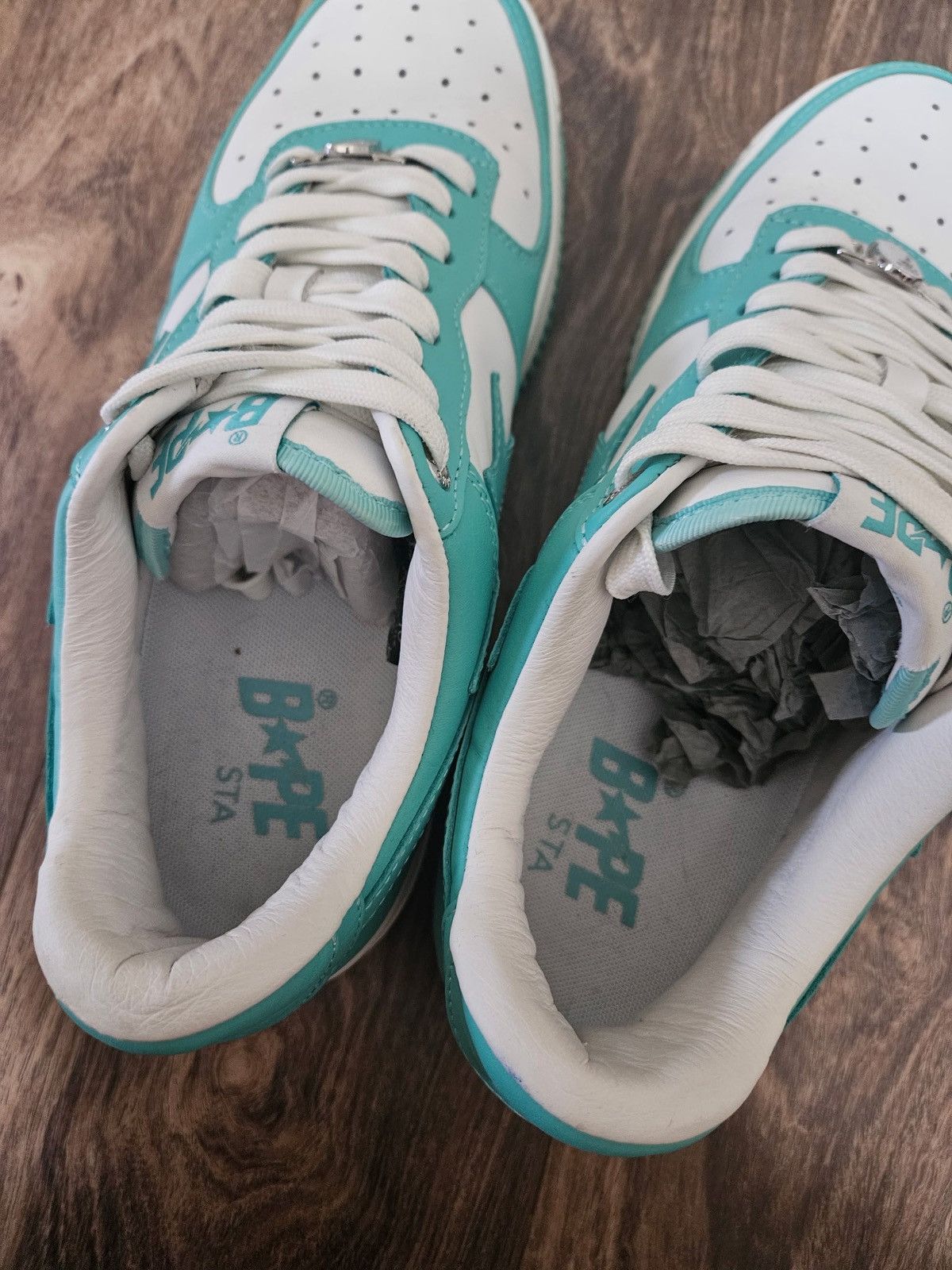Bape Teal White M1 Bapesta Sneakers Size US 10 / EU 43 - 5 Thumbnail