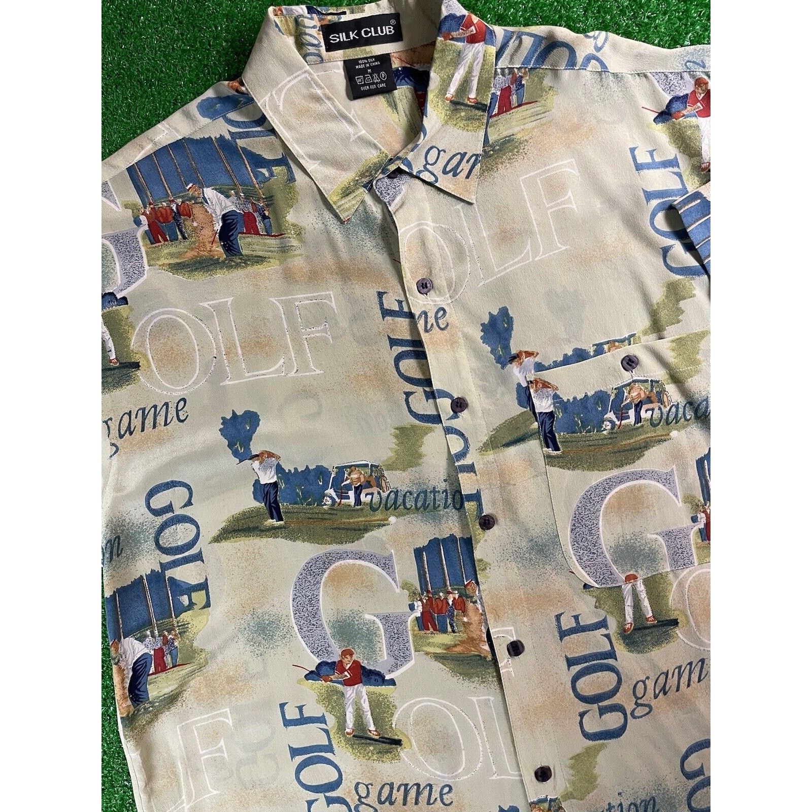 Vintage Vintage 90s Golf Short Sleeve Button Up Medium Silk Shirt Size US M / EU 48-50 / 2 - 3 Thumbnail