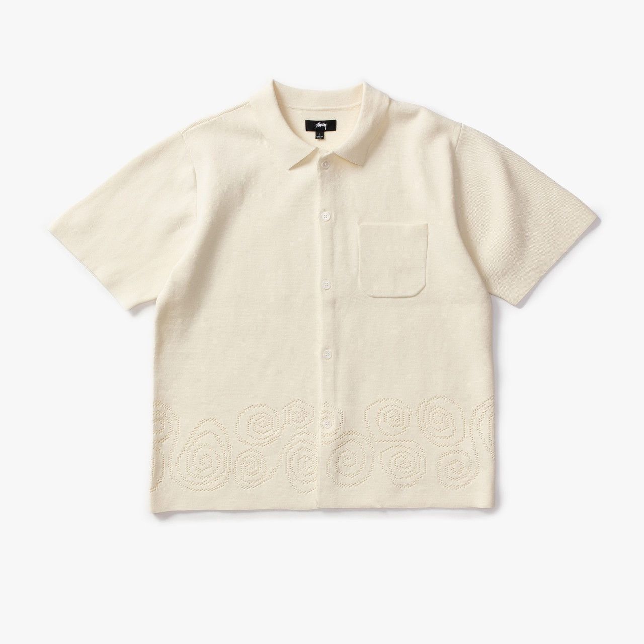 Stussy STUSSY PERFORATED SWIRL KNIT SHIRT NATURAL Size US L / EU 52-54 / 3 - 5 Thumbnail