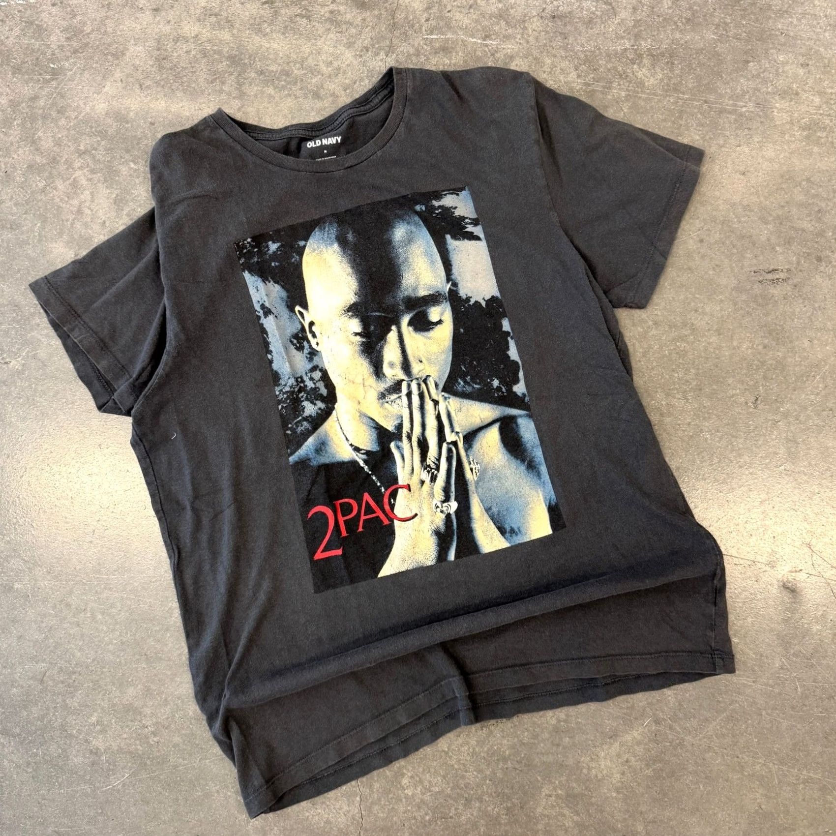 Vintage VINTAGE Tupac 2Pac Rap Hip Hop Graphic Tee Short Sleeve Medium Black Mens Size US 31 - 2 Thumbnail