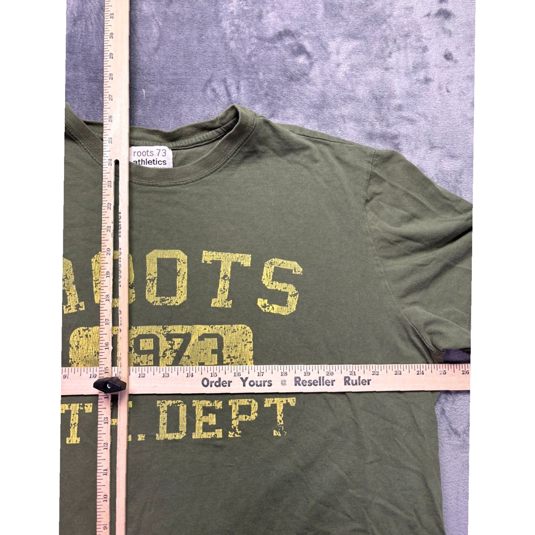 Roots Y2K Roots 73 Athletics Mens XL Olive Green Graphic T-Shirt GORP Size US XL / EU 56 / 4 - 5 Thumbnail
