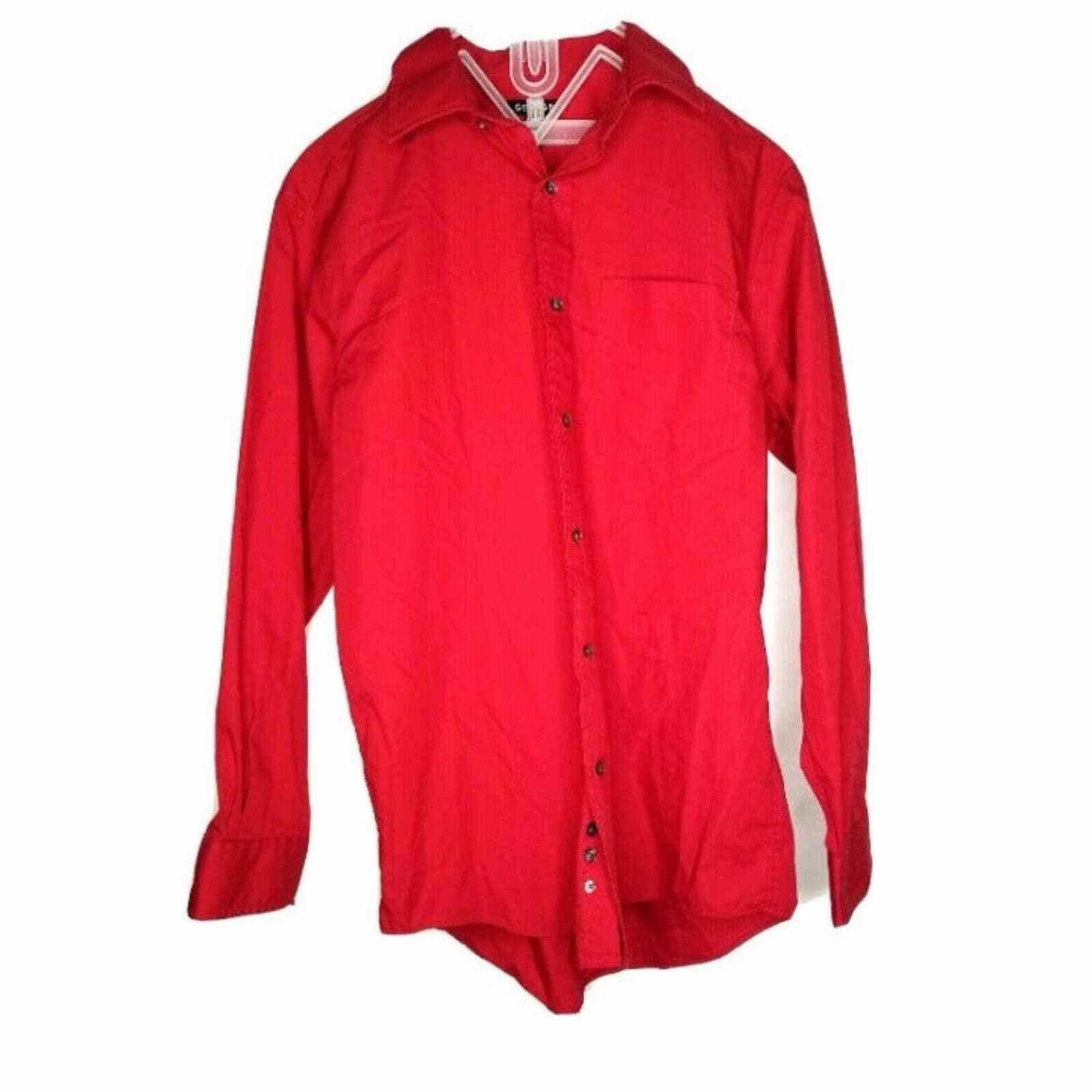 George George Red Dress Shirt Button Down M Patriotic Christmas Size US M / EU 48-50 / 2 - 1 Thumbnail