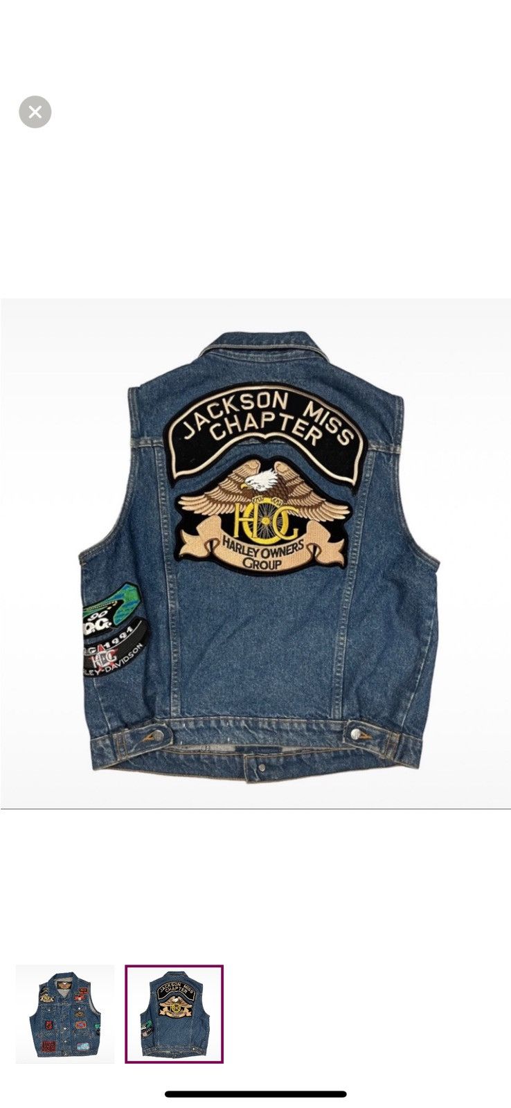 Harley Davidson Blue jeans vest jacket Size US M / EU 48-50 / 2 - 2 Thumbnail