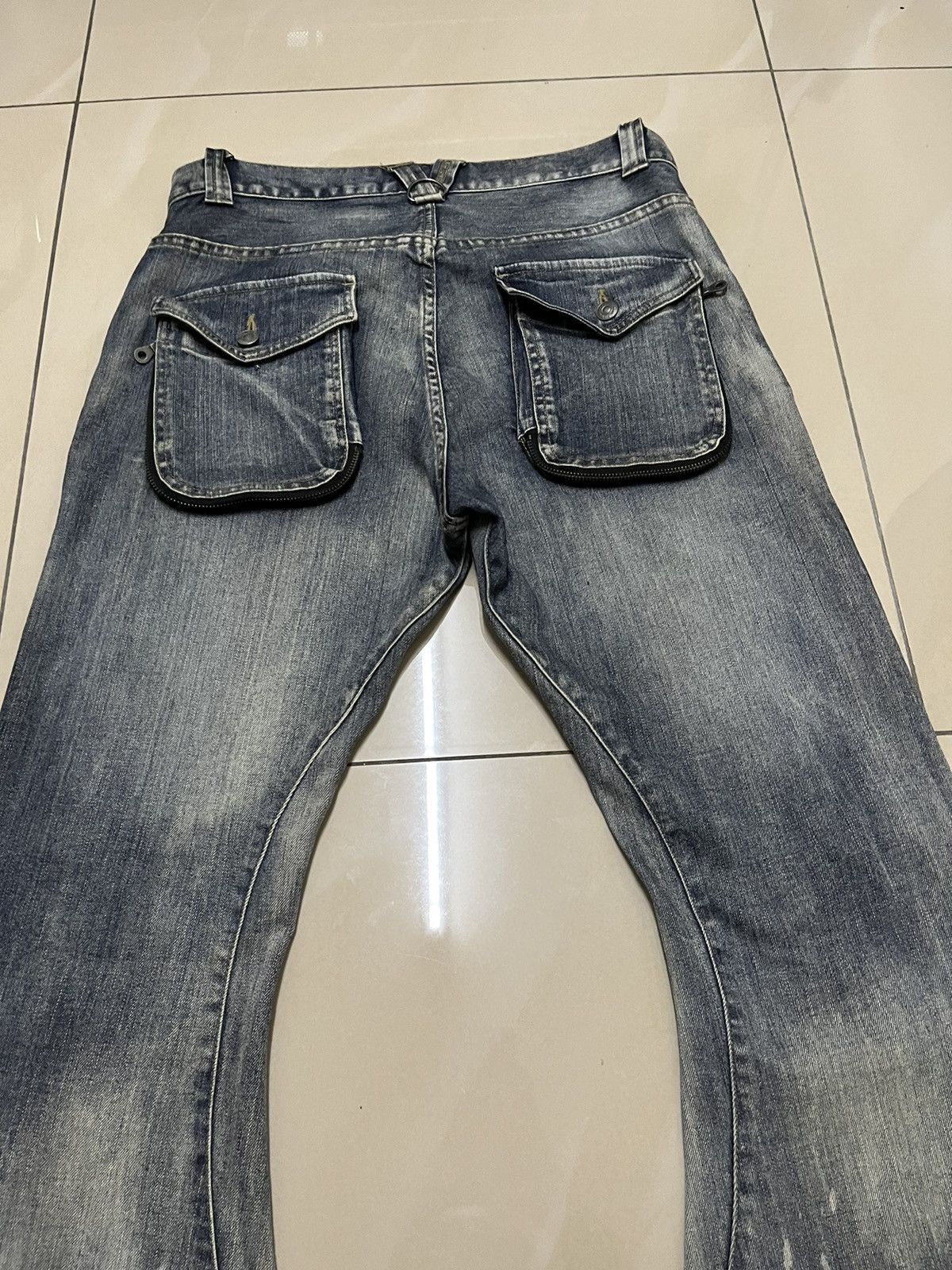 PPFM PPFM J spiral cut bondage curved punk style denim Size US 33 - 15 Thumbnail