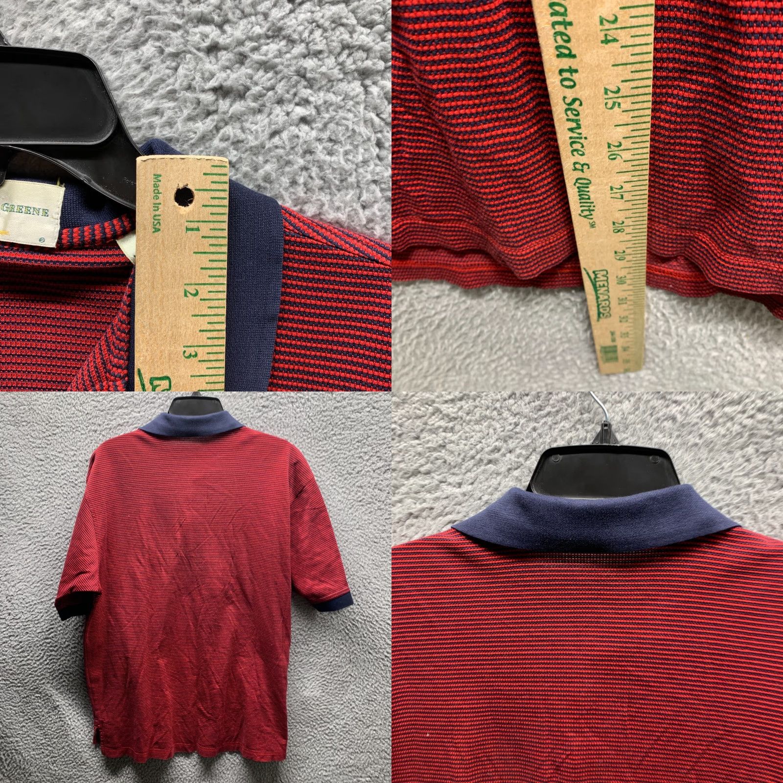 Vintage VINTAGE Fairway & Greene Polo Shirt Men's Regular L Red Striped 90s Golf Cotton Short/Long Sleeve Size US L / EU 52-54 / 3 - 9 Thumbnail