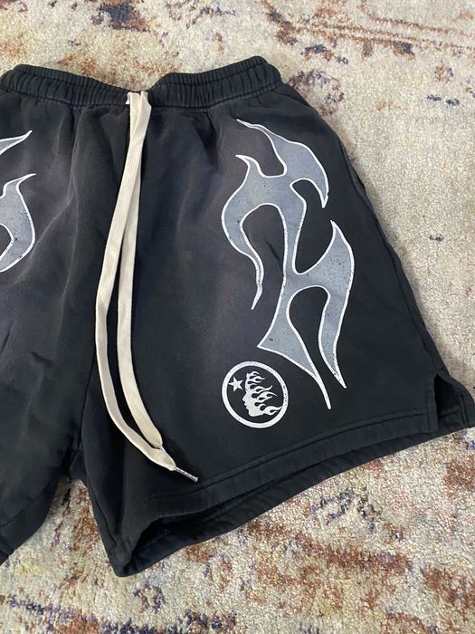 HELLSTAR BLACK HELLSTAR FLAME SHORTS | Grailed