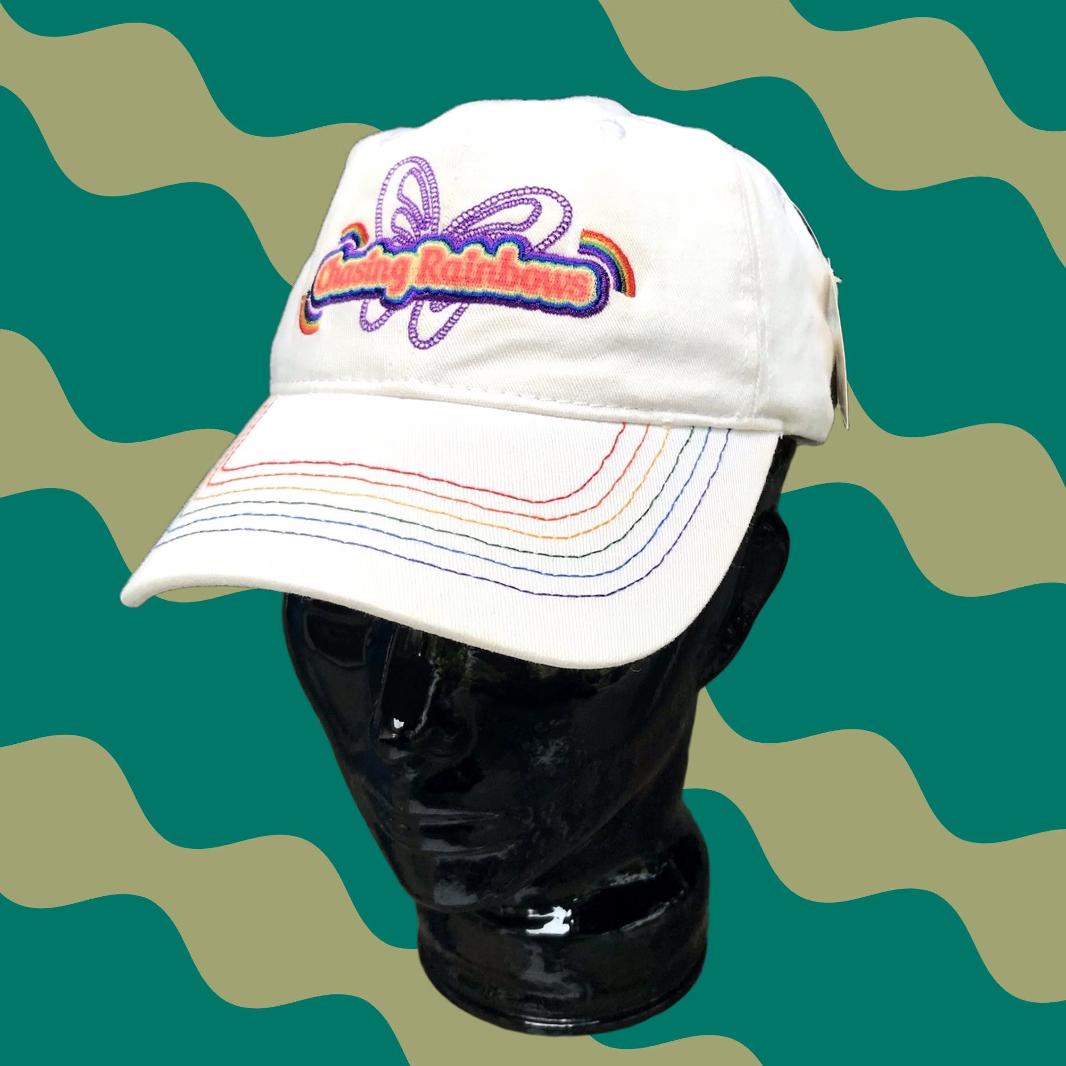 Vintage VINTAGE Dollywood Dolly Parton Chasing Rainbows Embroidered Adjustable Cap Hat OS Unisex Adults Beige Cotton Baseball Hat Womens Mens Size ONE SIZE - 1 Thumbnail