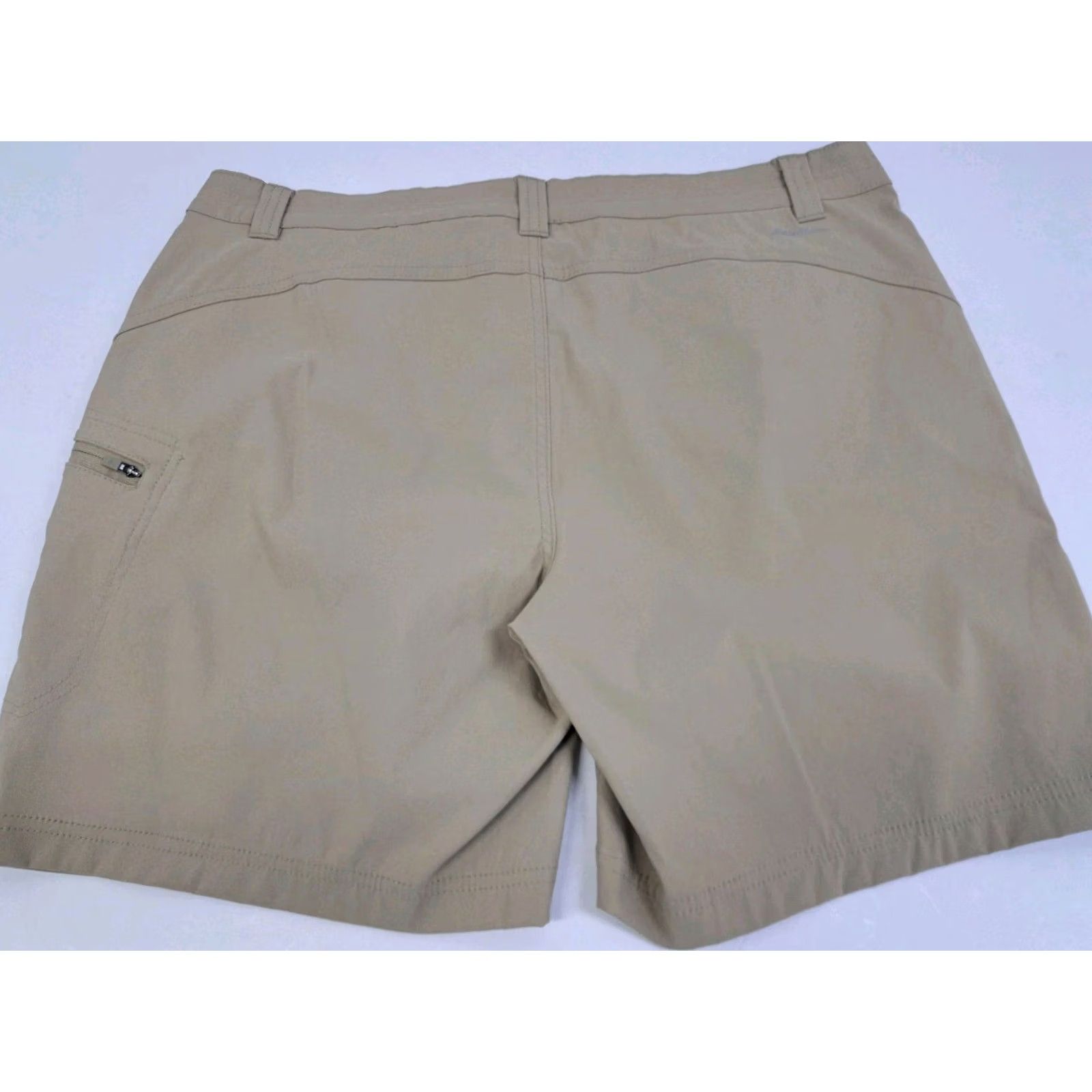 Eddie Bauer Eddie Bauer Womens Beige Chino Shorts Hiking Outdoors Size 16 Nylon Spandex Side Zip Pocket Regular Rise 7in Size 38" / US 16 / IT 52 - 3 Thumbnail