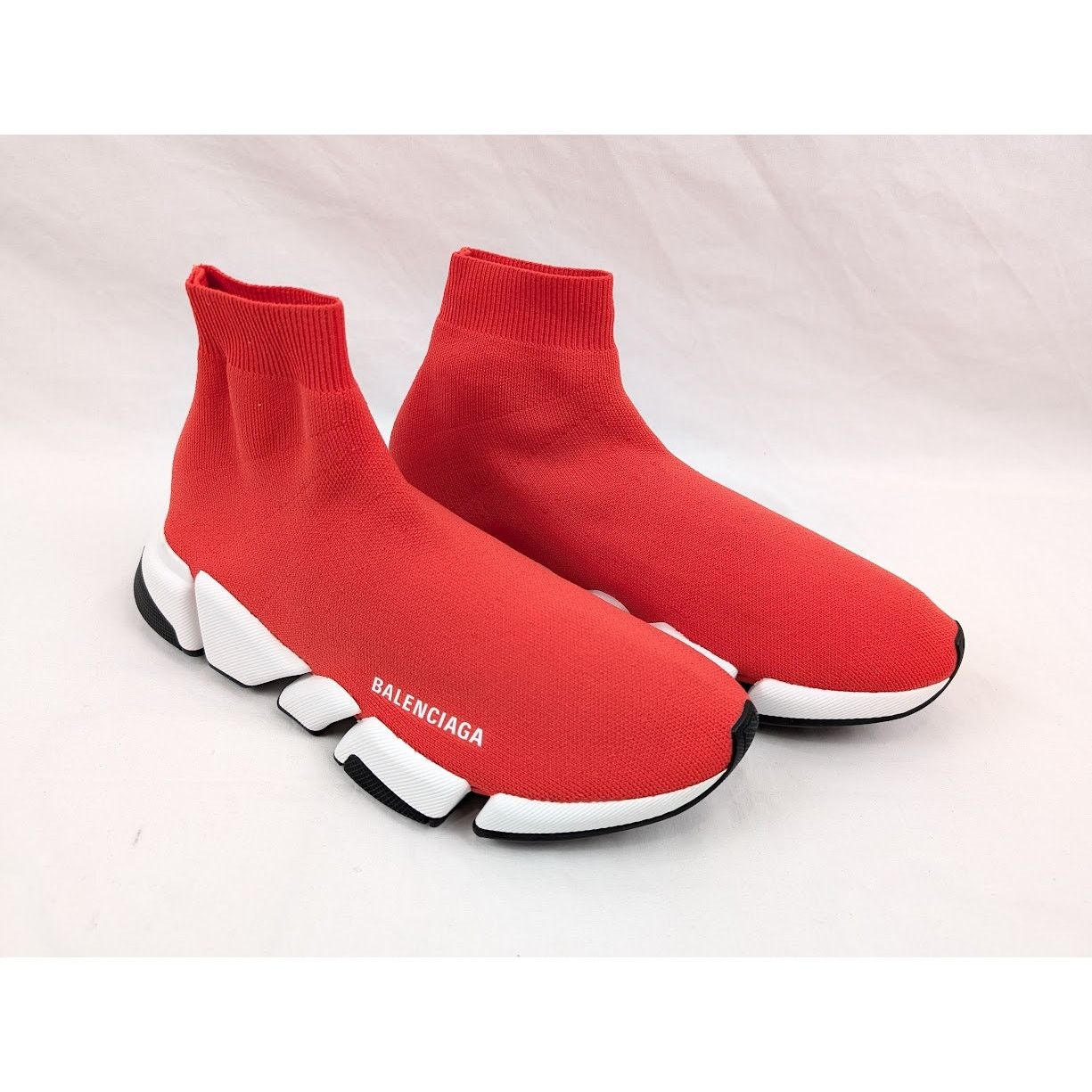 Balenciaga o1rshd1 New Recycled Speed 2.0 Low-Top Sneakers in Red/White Size US 8 / EU 41 - 14 Thumbnail