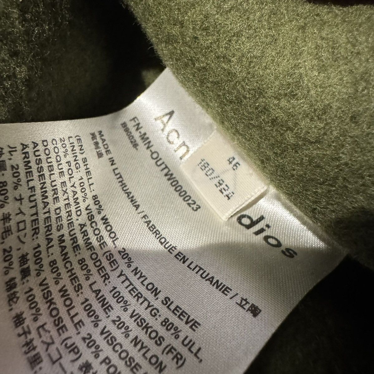 Acne Studios Acne Studios Green Wool Duffel Coat Sz 46 (Medium) Size US M / EU 48-50 / 2 - 4 Thumbnail