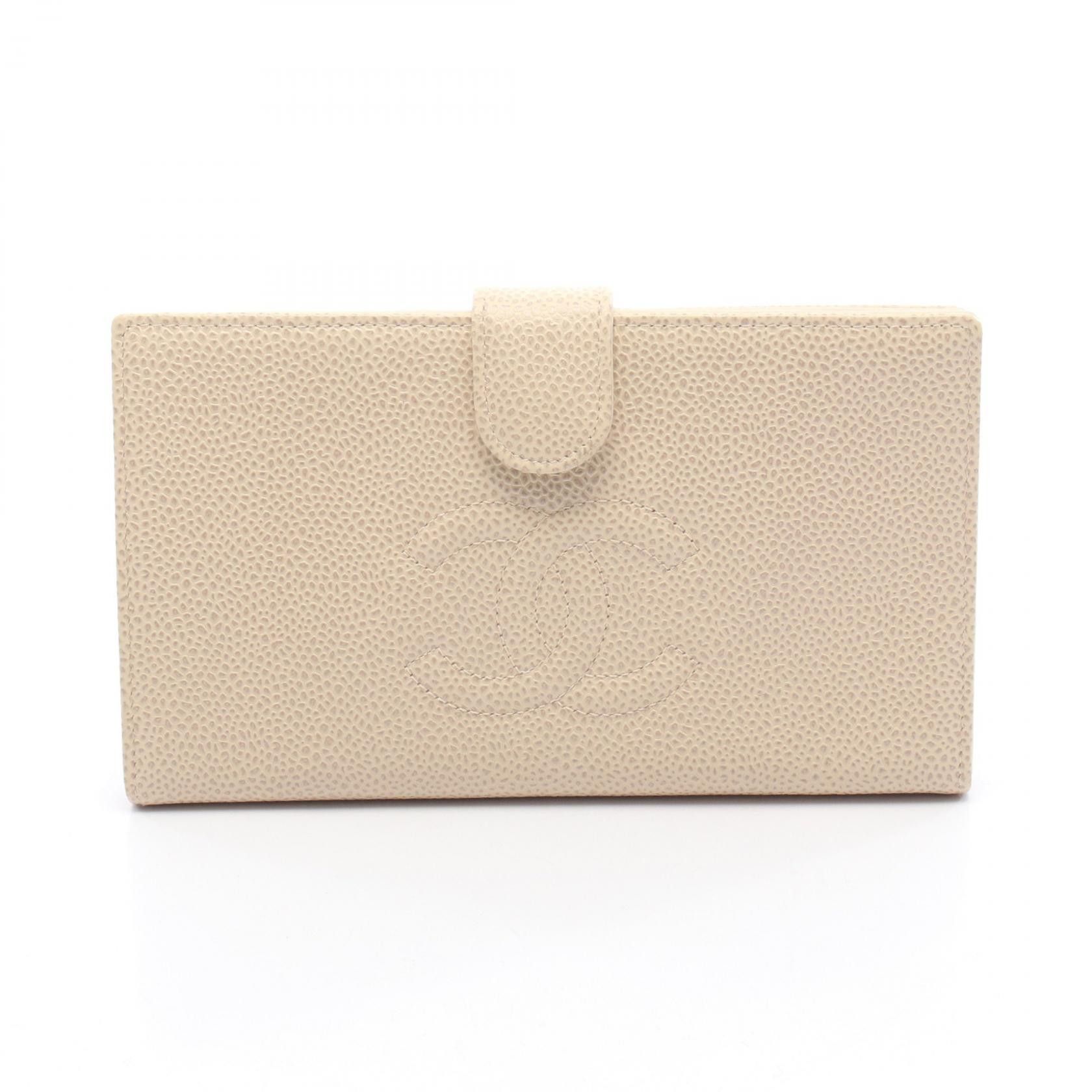 Chanel Chanel Chanel Coco Mark Grained Calfskin Long Bifold Wallet Leather Long Wallet DUTY FREE for USA Size ONE SIZE - 1 Thumbnail
