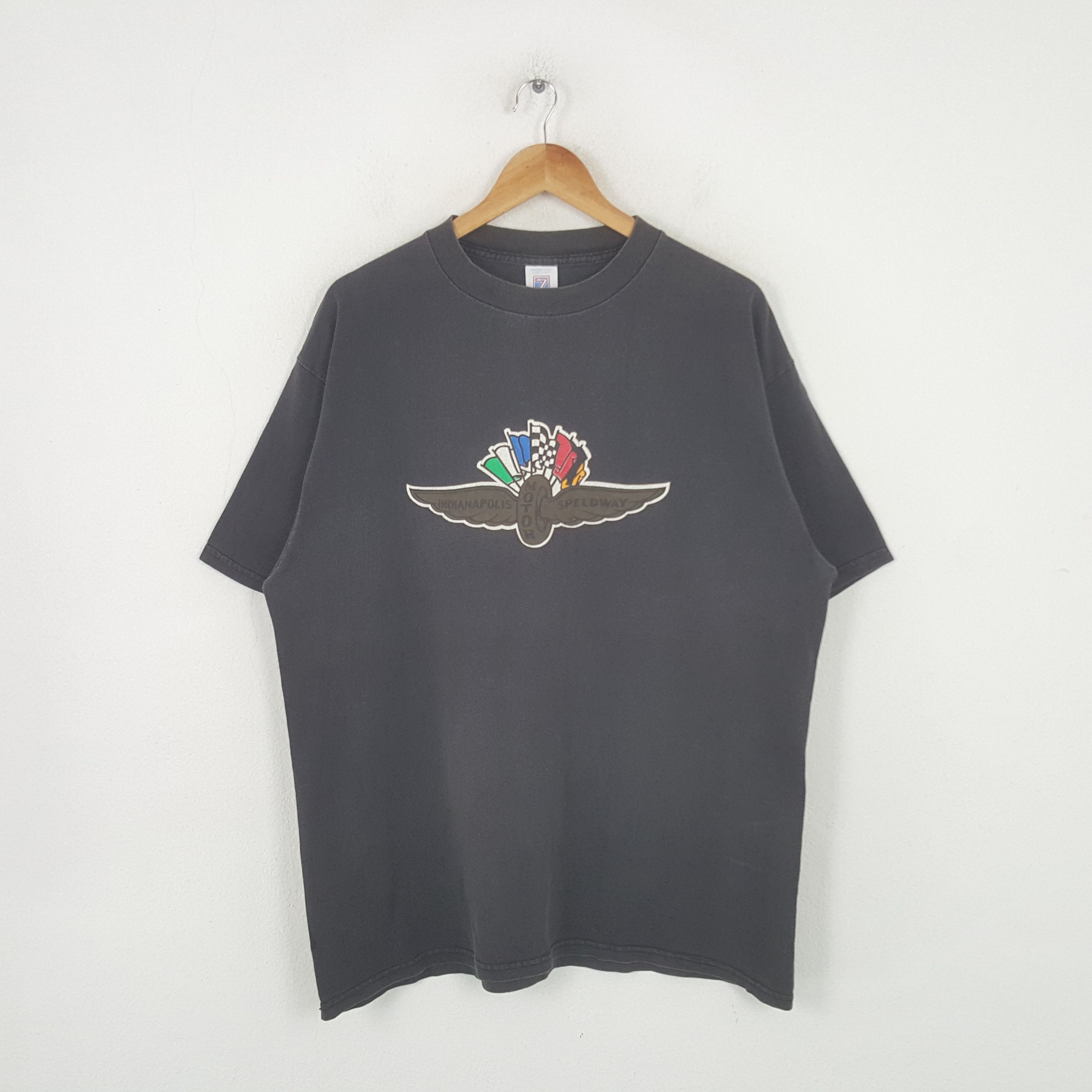 Logo 7 Vintage Indiana Motor Speedway American Racing Tshirt RR6 Size US XL / EU 56 / 4 - 1 Thumbnail