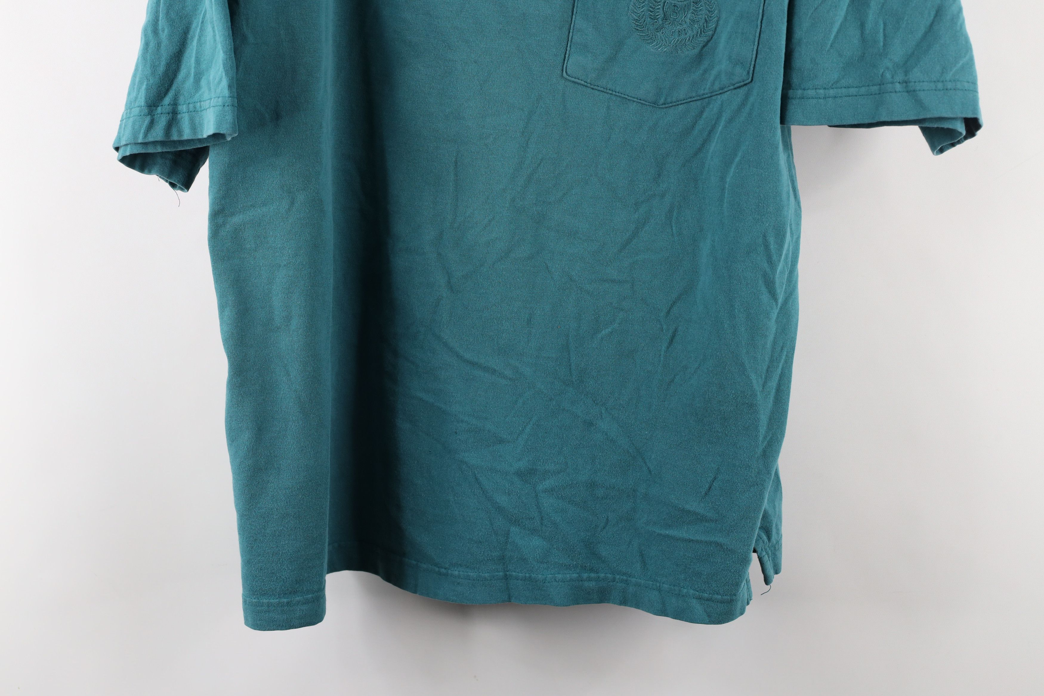Vintage Vintage 90s Bugle Boy Baggy Fit Pocket T-Shirt Teal Cotton Size US L / EU 52-54 / 3 - 3 Thumbnail