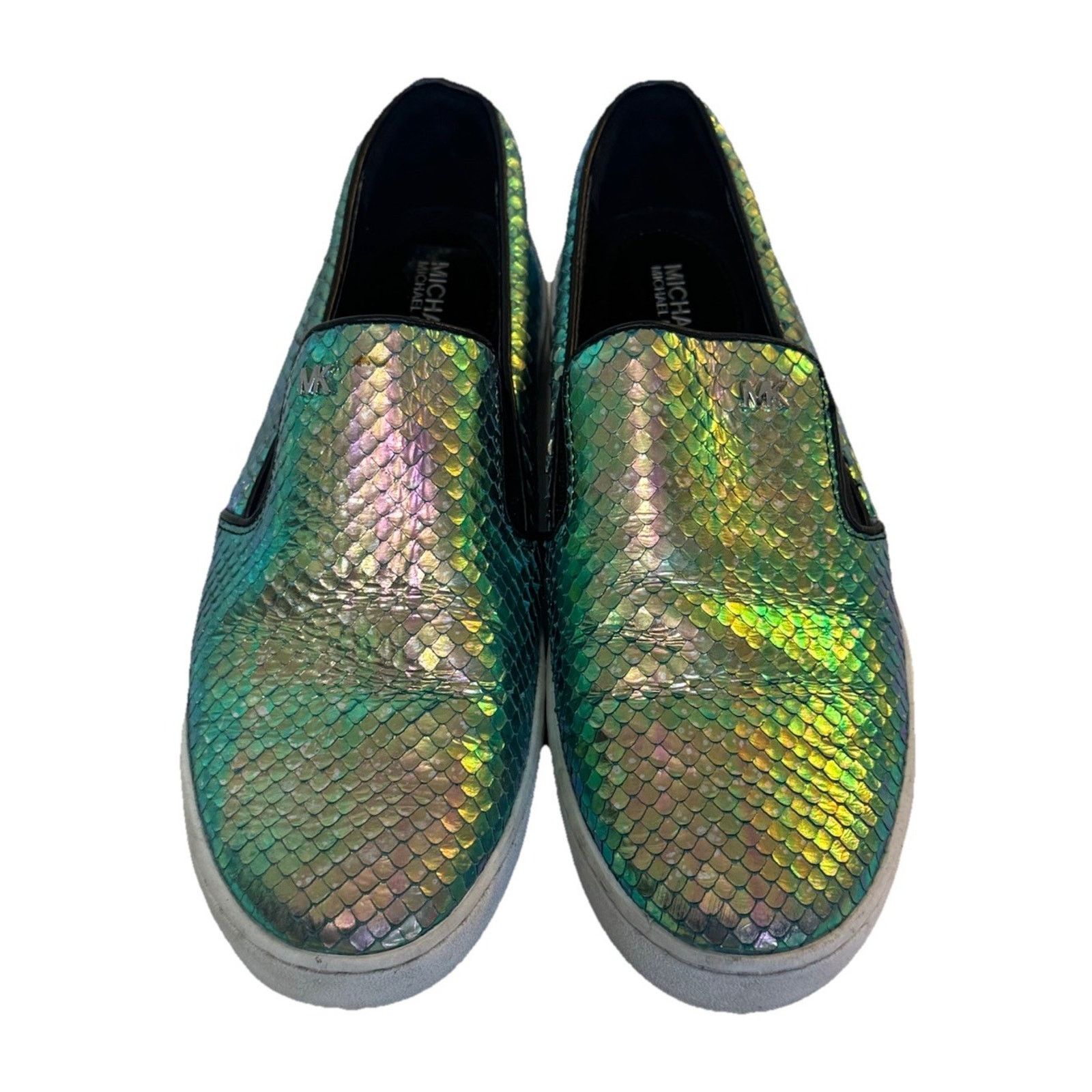 Michael Kors MICHAEL KORS Keaton Iridescent Metallic Snake Shoes Leather Size US 7.5 / IT 37.5 - 3 Thumbnail