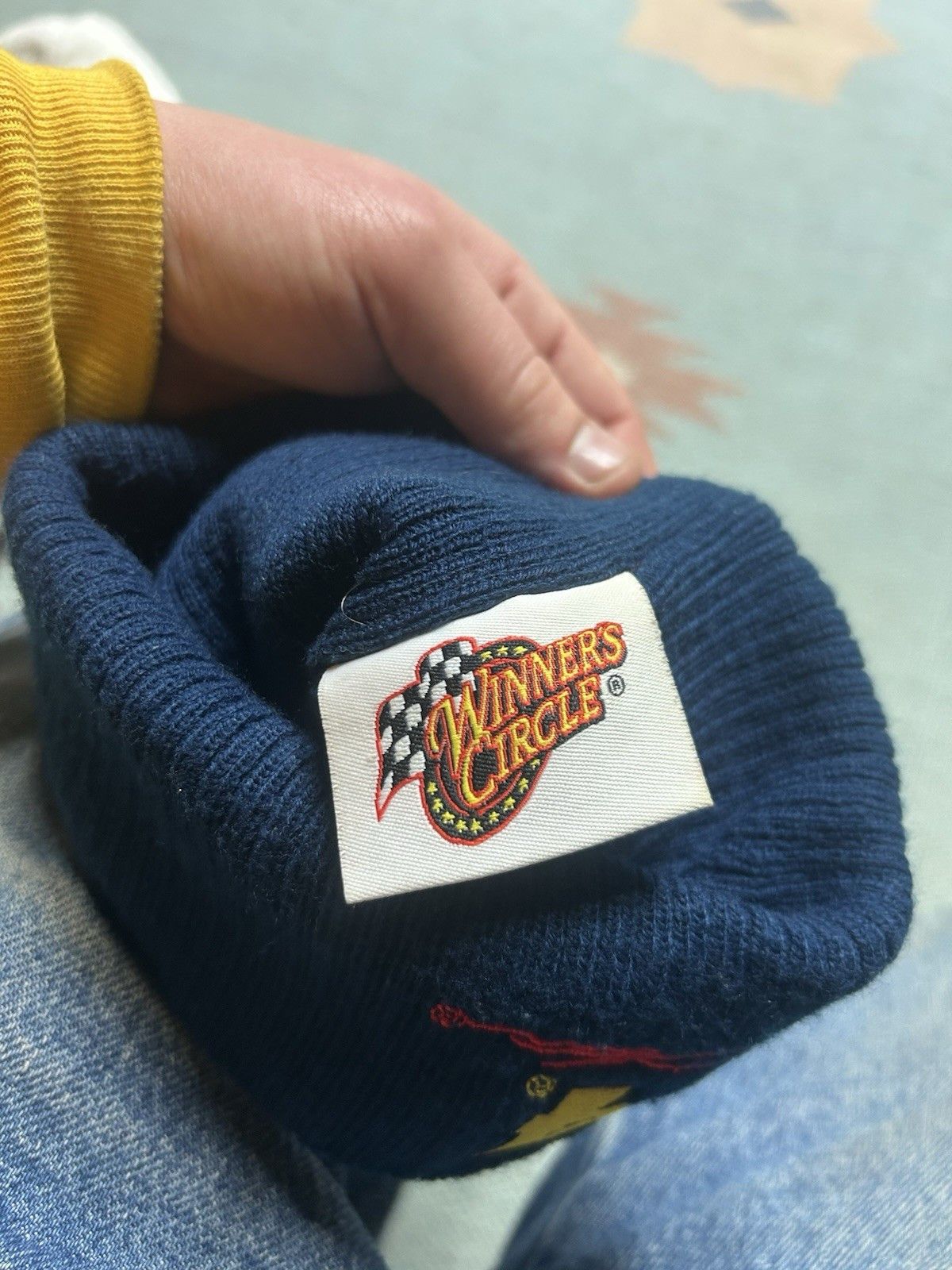 Vintage Vtg acrylic knit beanie winter Jeff Gordon 24 DuPont nascar Size ONE SIZE - 4 Thumbnail