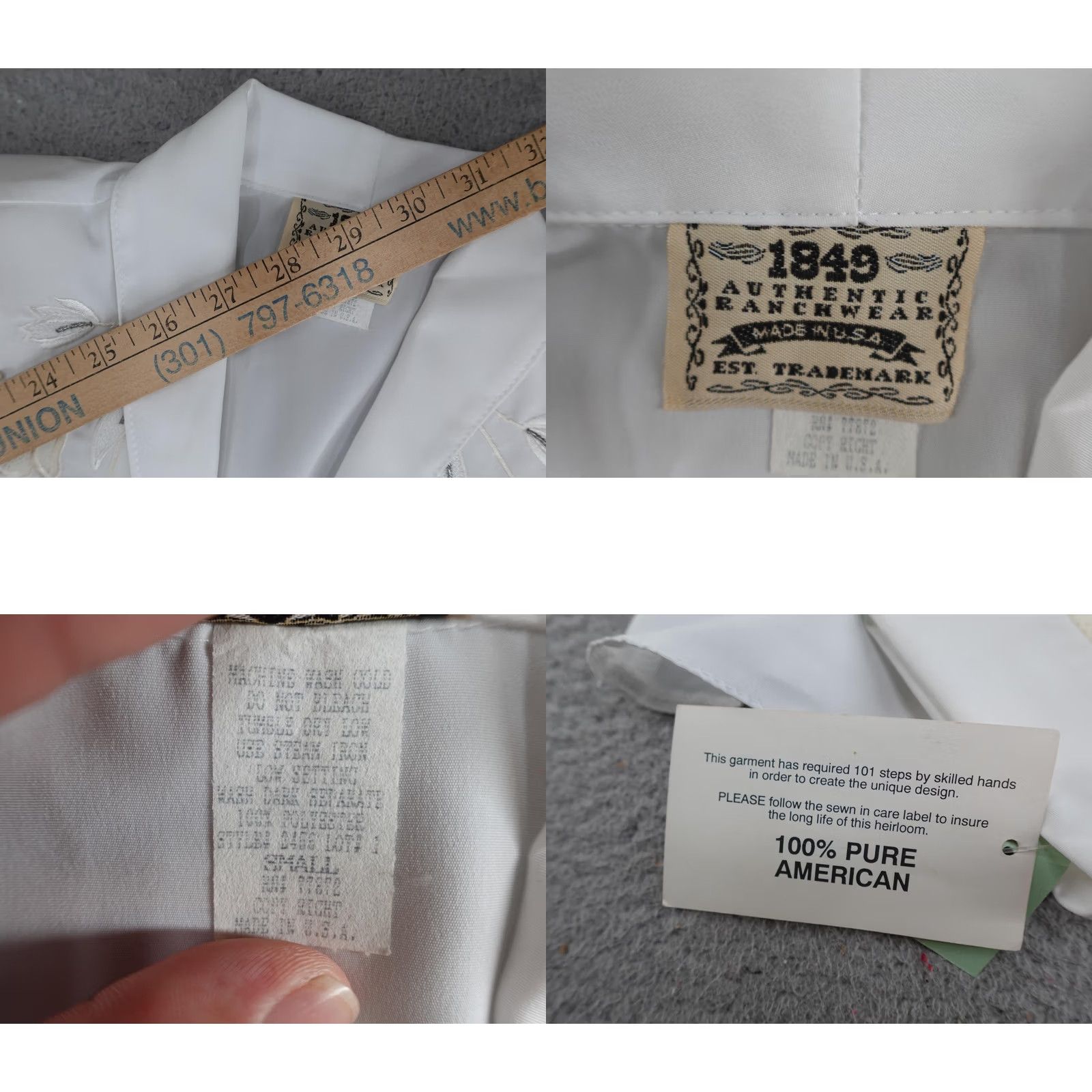 Vintage VINTAGE 1849 Authentic Ranchwear Jacket Womens Small White Western Floral Embroidered Size S / US 4 / IT 40 - 8 Thumbnail