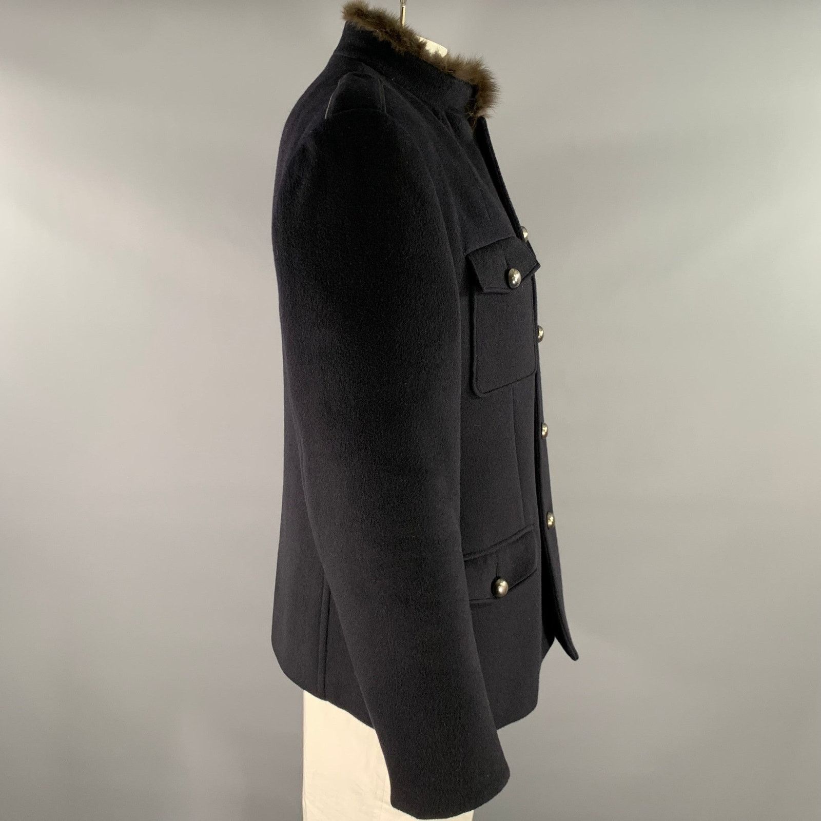 Marc Jacobs MARC JACOBS Size XXL Navy Cashmere Military Coat Size US XXL / EU 58 / 5 - 3 Thumbnail