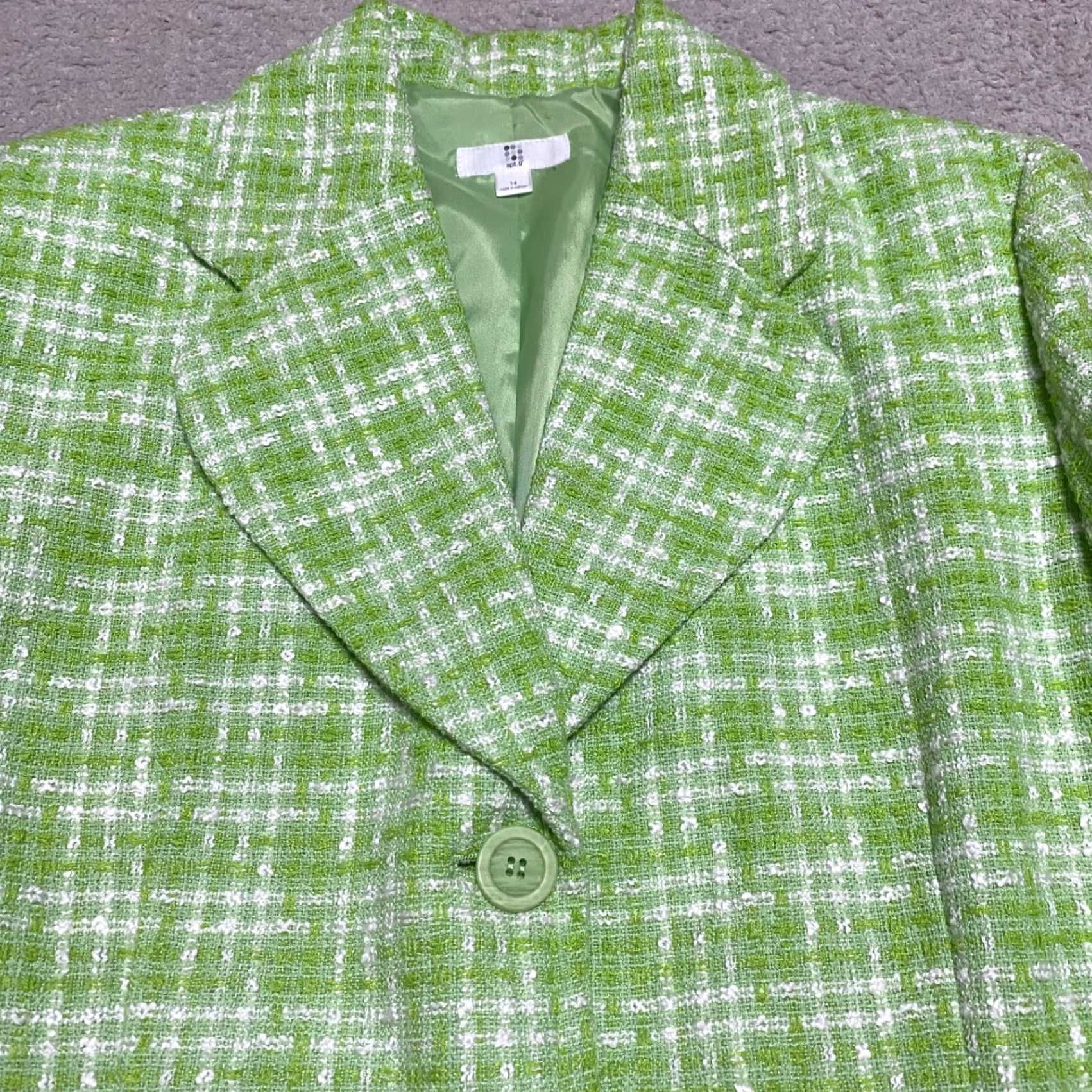 Apt. 9 Apt. 9 Coat Green Plaid Button Up Long Sleeve Lined Pockets Womens 14 Regular Size XL / US 12-14 / IT 48-50 - 6 Thumbnail