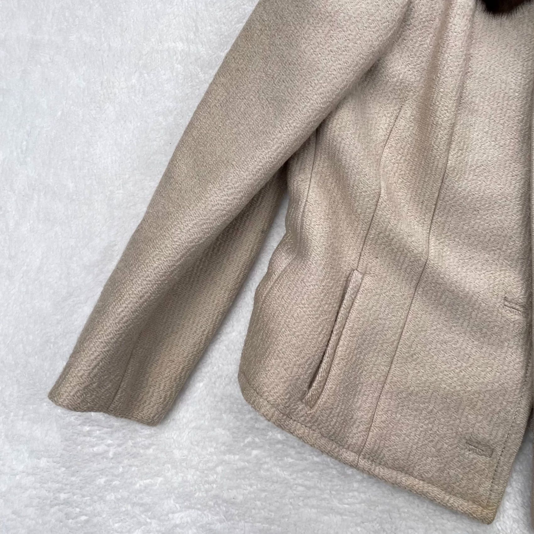 Vintage VINTAGE I Magnin Coat Womens M White Fur Collared 1970s Jacket France Size M / US 6-8 / IT 42-44 - 3 Thumbnail