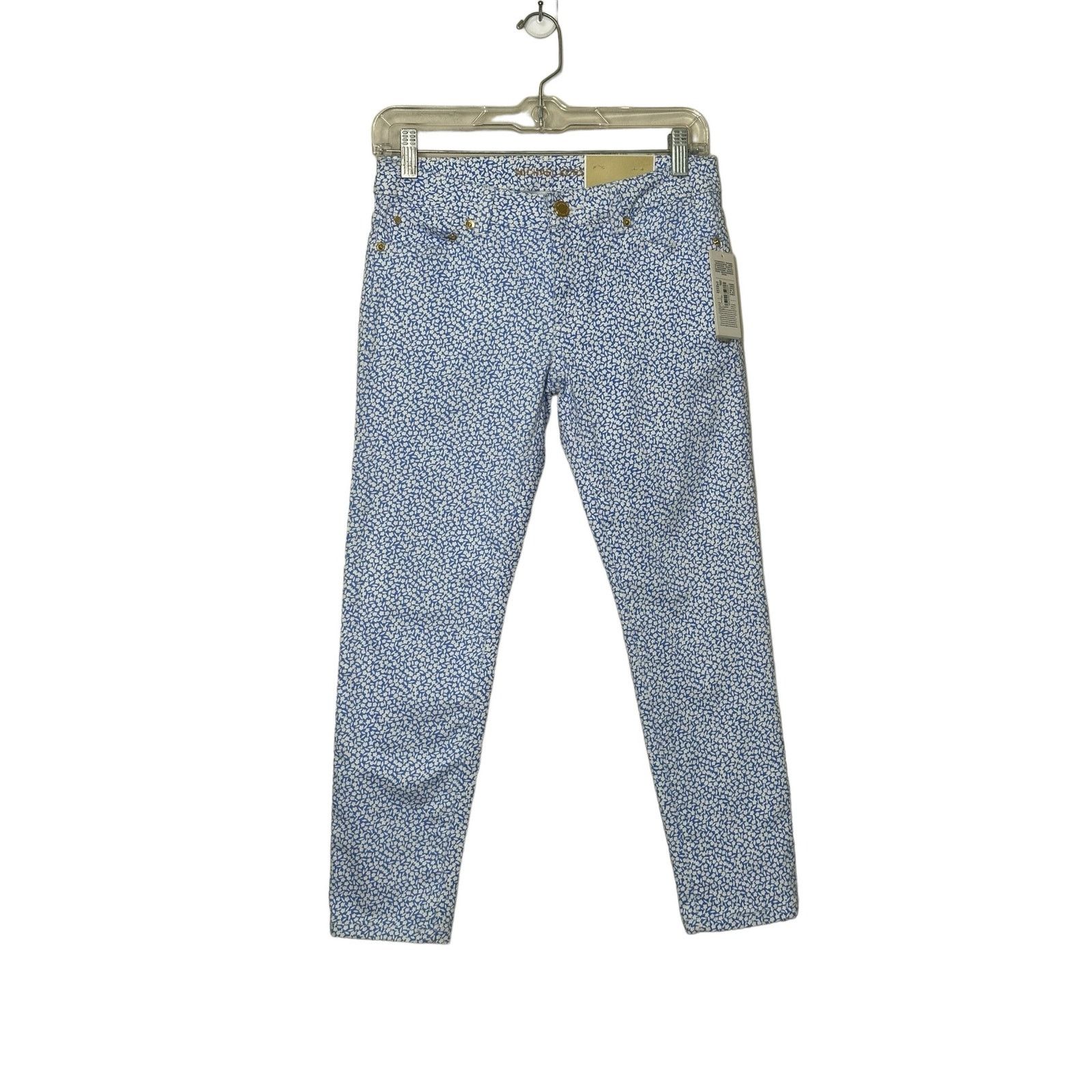 Michael Kors Michael Kors blue floral Izzy cropped skinny jeans size 0P Size 25" / US 0 / IT 36 - 11 Thumbnail