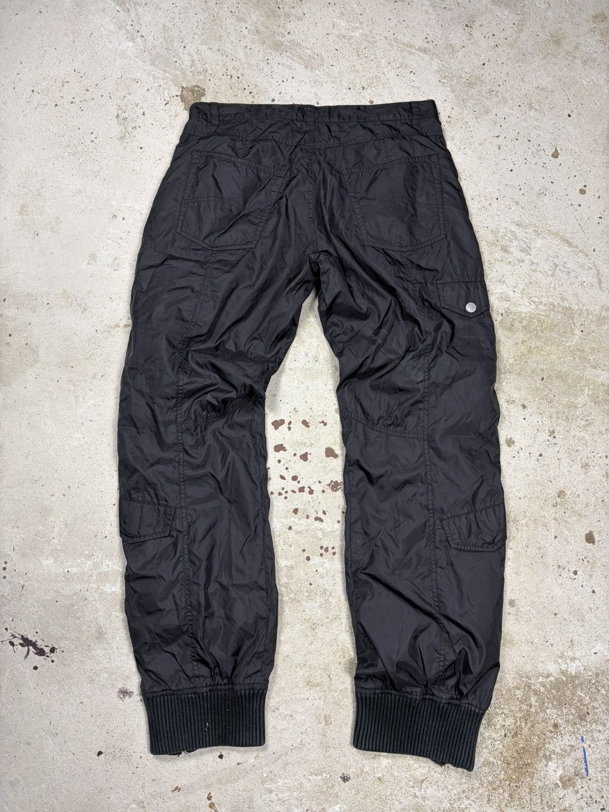 Giorgio Armani 2000s Armani Jeans Black Baggy Full Zip Cargo Track Pants Size US 33 - 2 Thumbnail