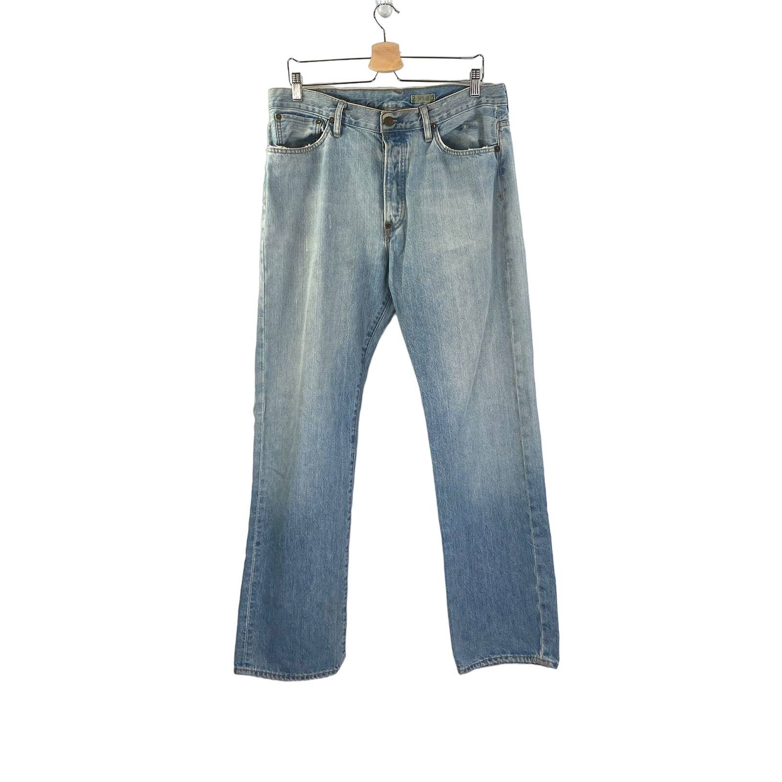 Polo Ralph Lauren × Vintage Polo Ralph Lauren Jeans Vintage Straight Leg Blue Light Wash Size US 34 / EU 50 - 1 Thumbnail