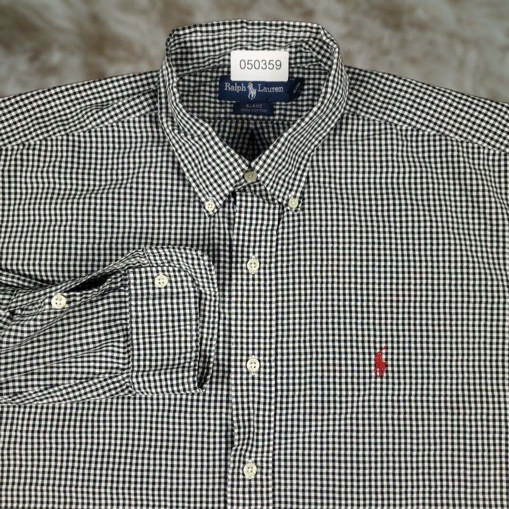Ralph Lauren Ralph Lauren Button-Up Shirt Mens XL Black/Gray Check Long Sleeve Classic Size US XL / EU 56 / 4 - 1 Thumbnail
