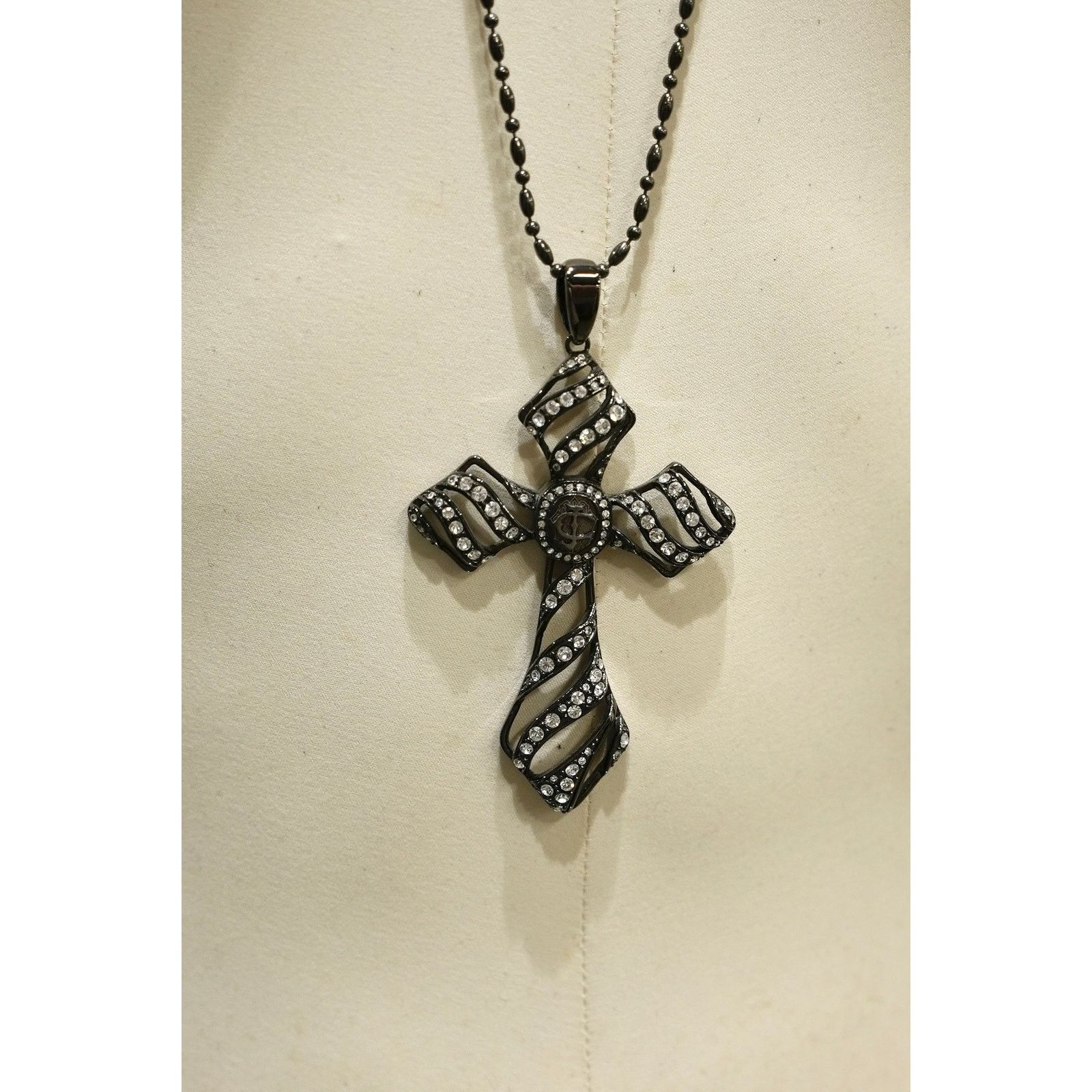 Roberto Cavalli 2000s Roberto Cavalli big studded cross necklace Size ONE SIZE - 2 Thumbnail